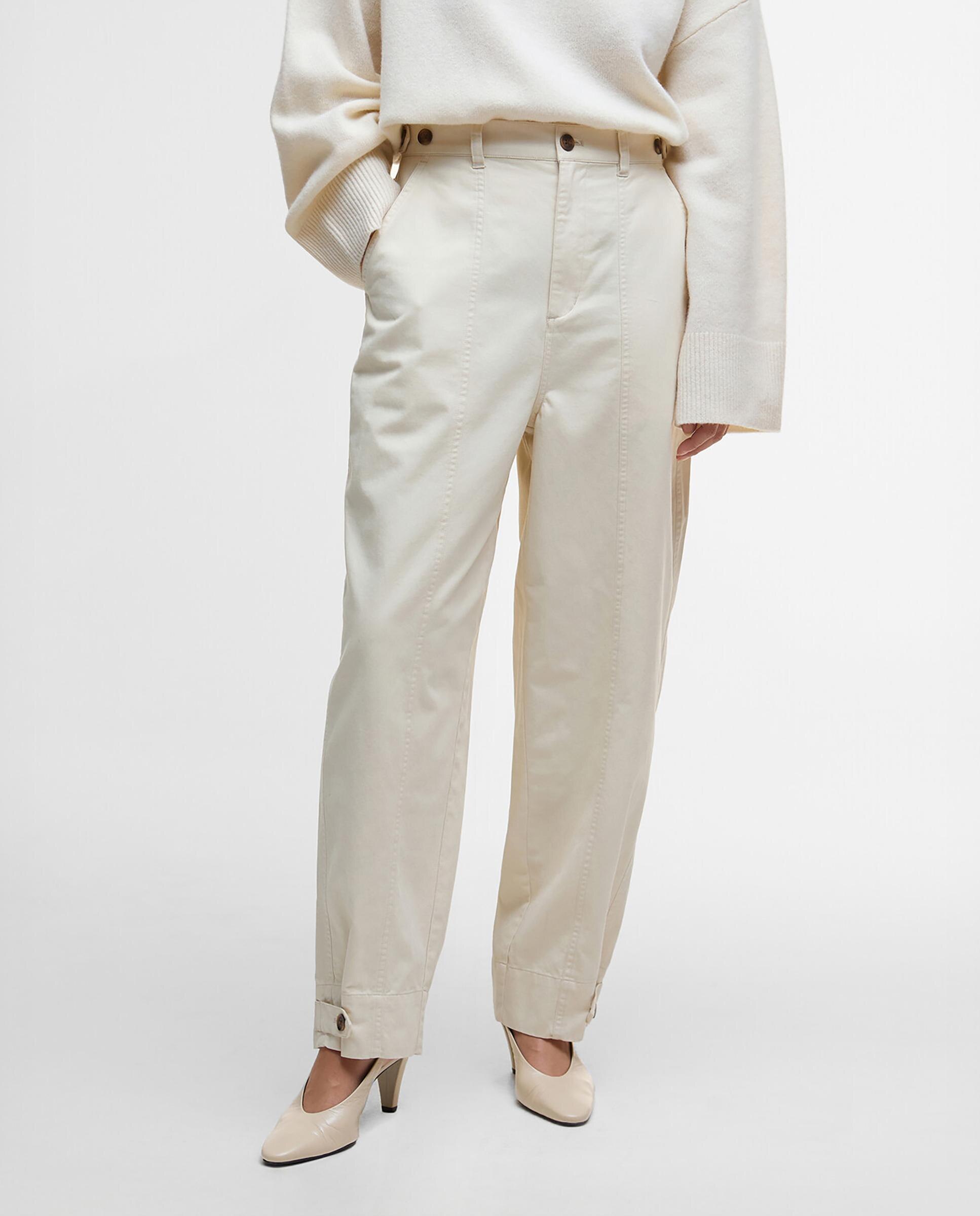 Pantalones vaqueros rectos de mujer con trabillas en cintura y sistema de ajuste trasero - Barbour - Gris Gris-3
