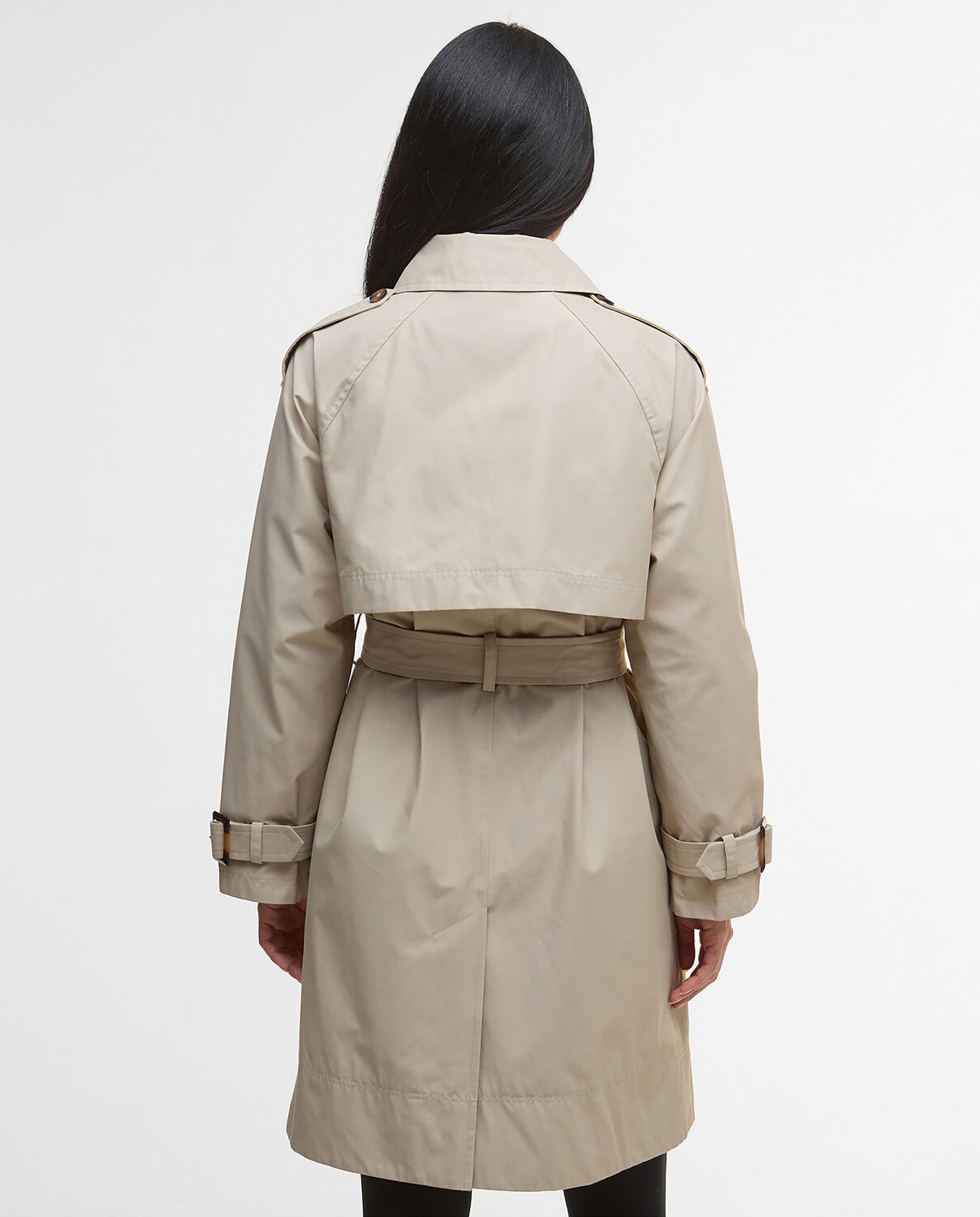 Gabardina de mujer con cierre central abotonado y cinturón a juego con cierre de hebilla ajustable a la cintura - Barbour - Gris Gris-2