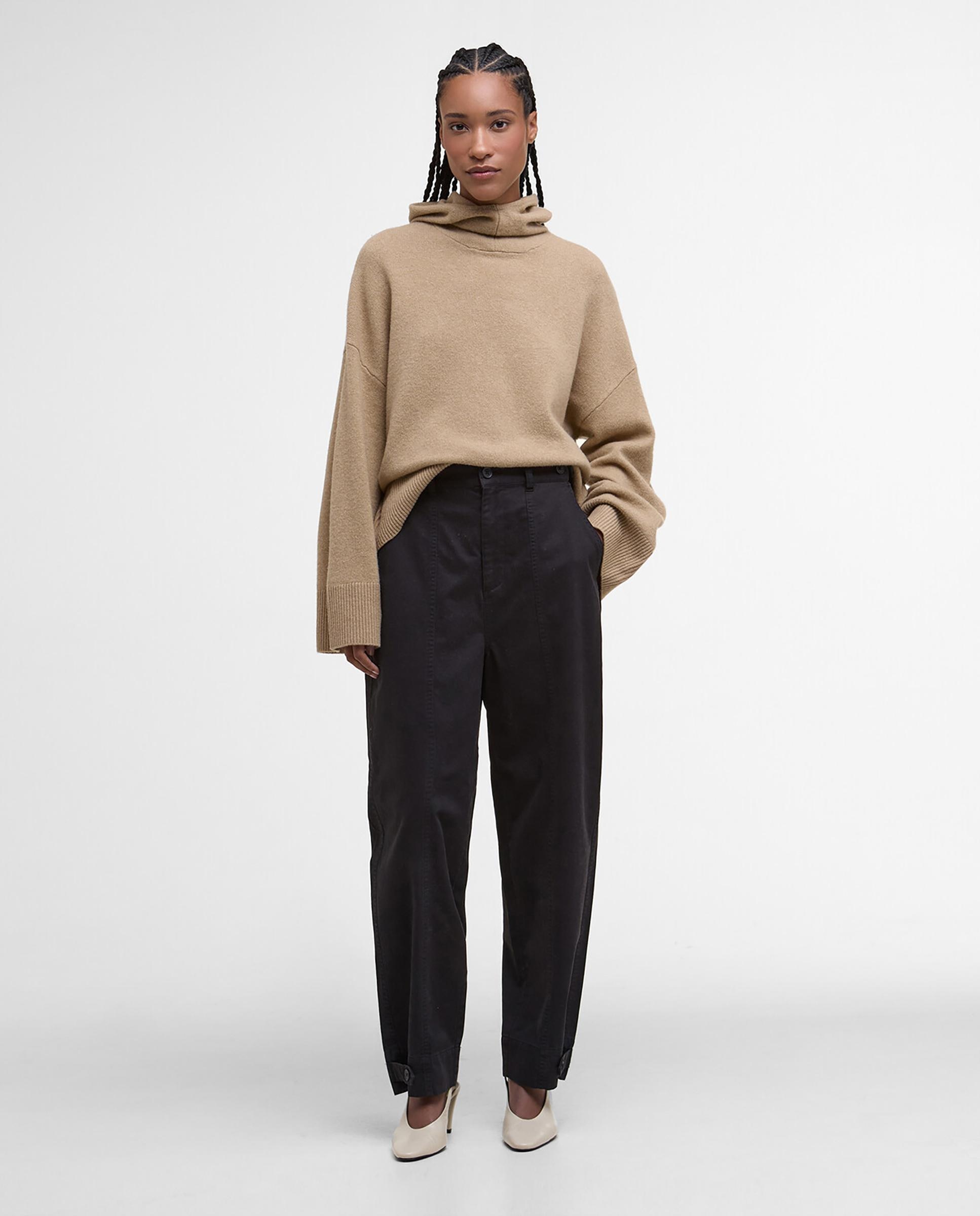 Pantalones vaqueros rectos de mujer con trabillas en cintura y sistema de ajuste trasero - Barbour - Negro Negro-1
