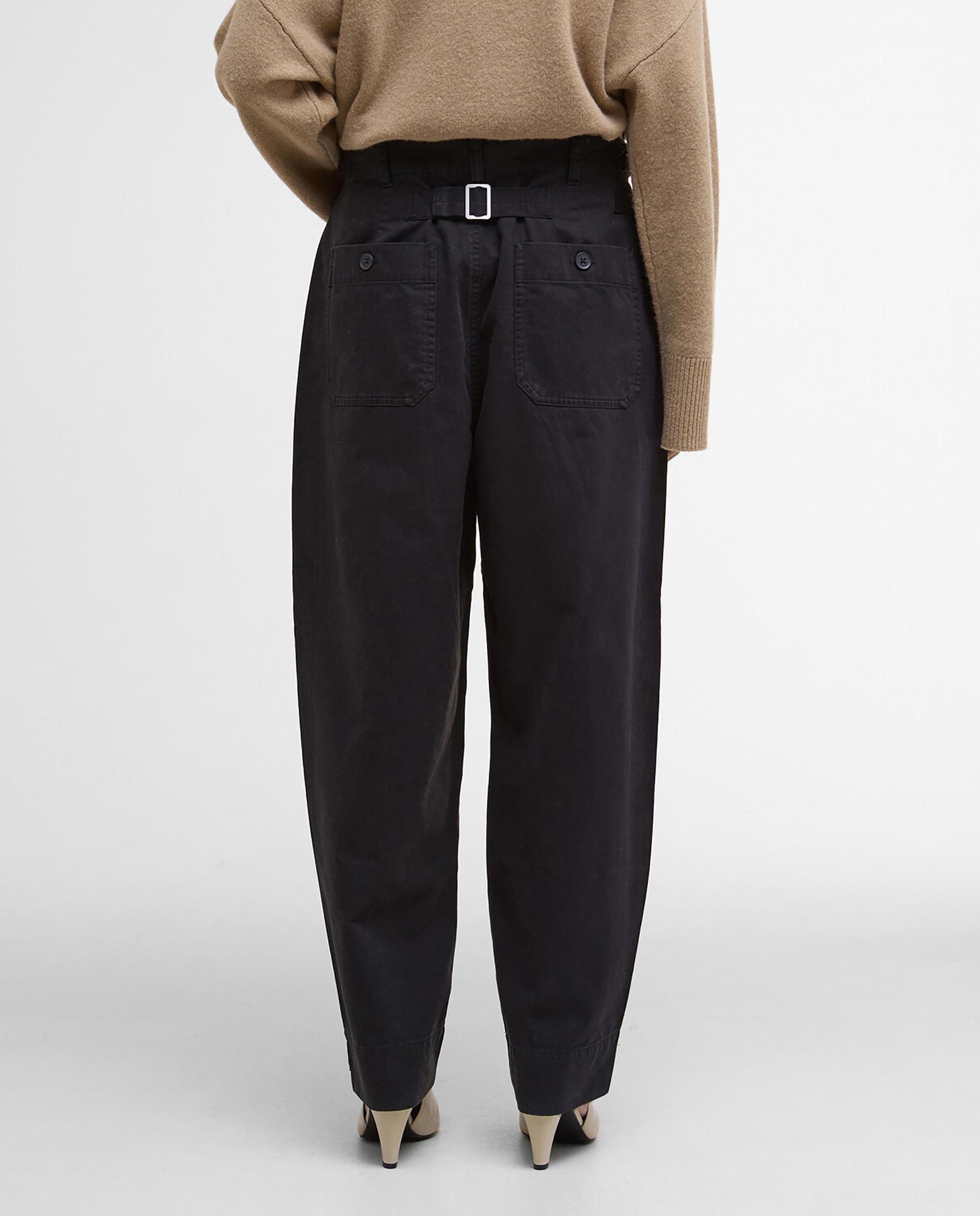 Pantalones vaqueros rectos de mujer con trabillas en cintura y sistema de ajuste trasero - Barbour - Negro Negro-2