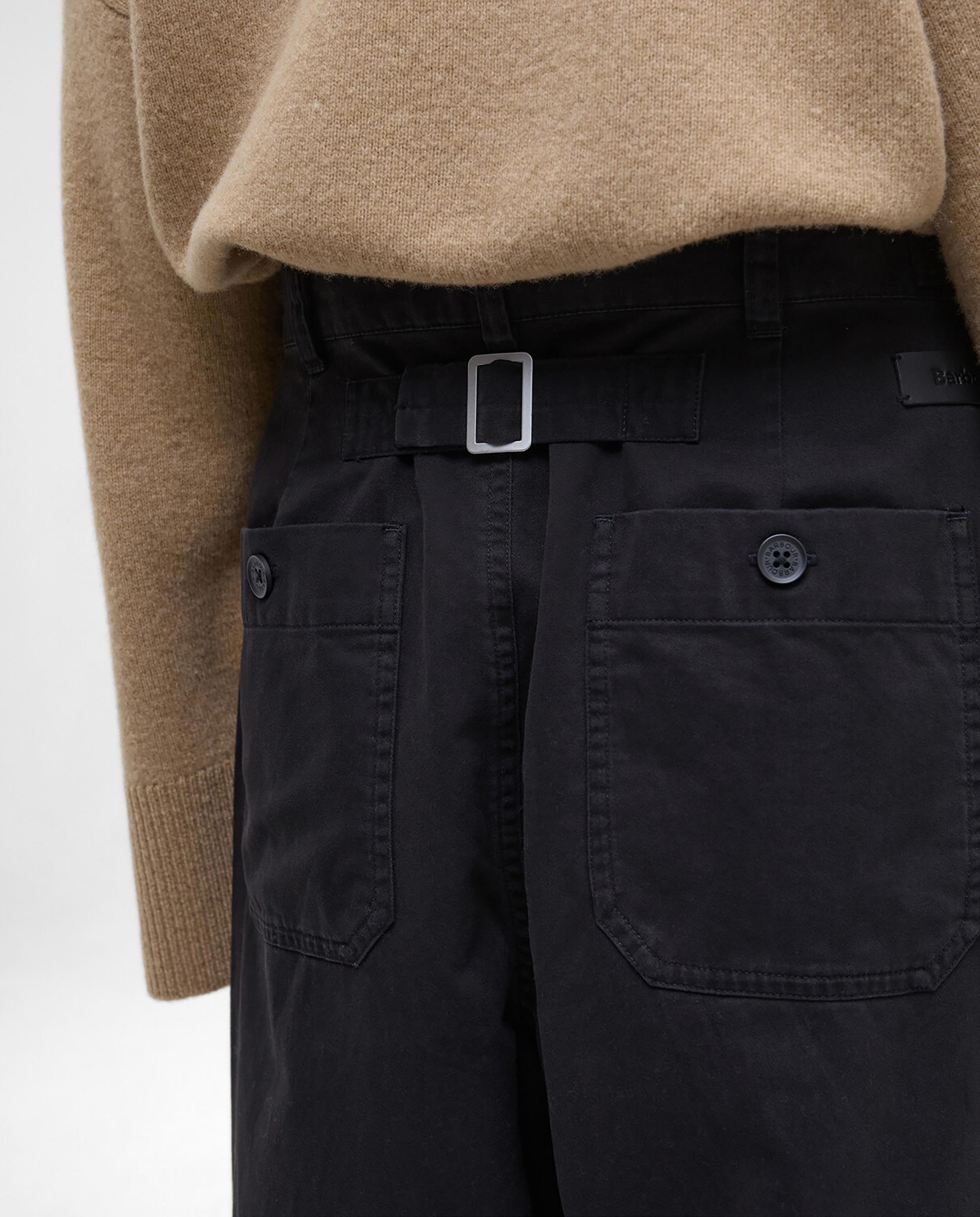 Pantalones vaqueros rectos de mujer con trabillas en cintura y sistema de ajuste trasero - Barbour - Negro Negro-5