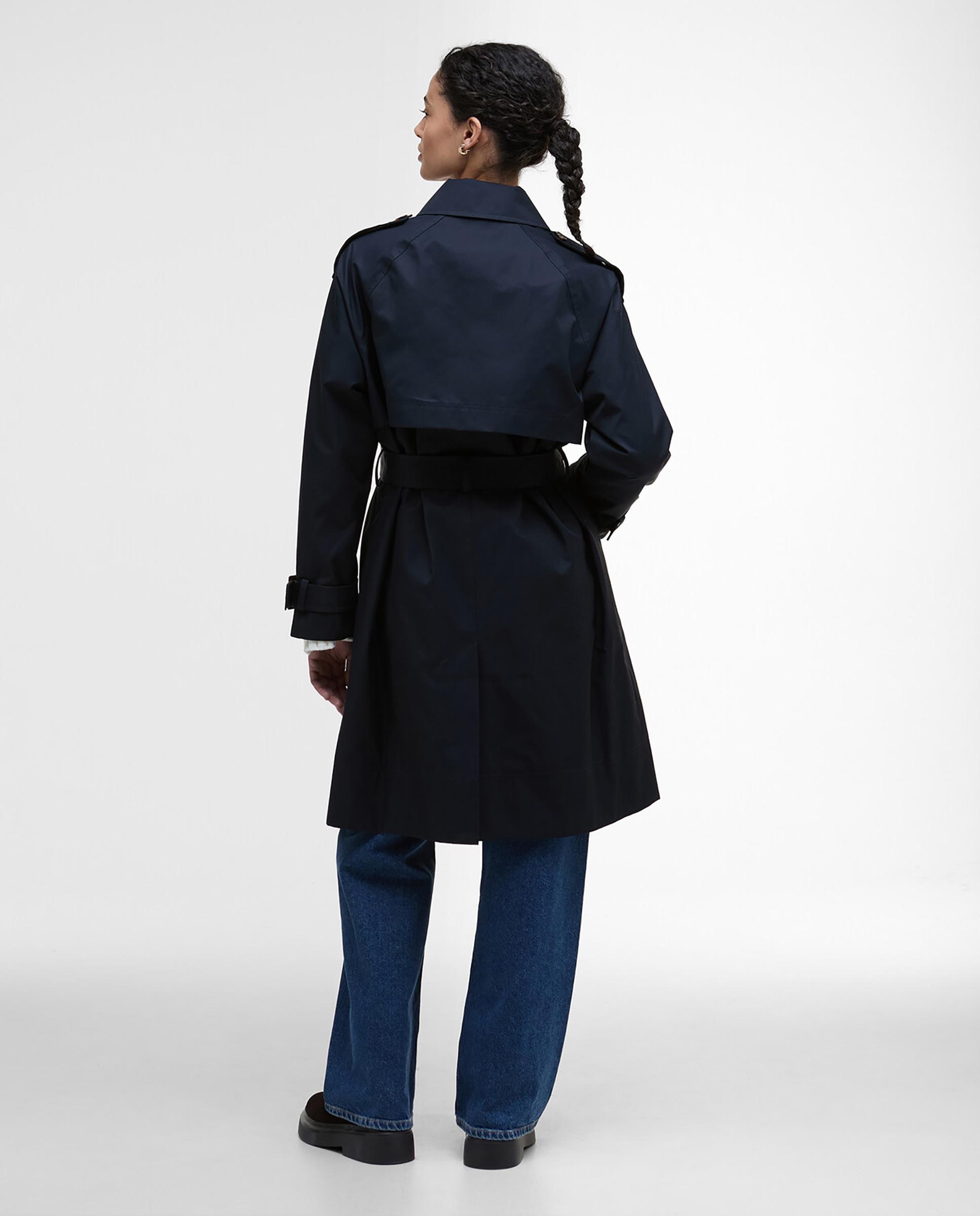 Gabardina de mujer con cierre central abotonado y cinturón a juego con cierre de hebilla ajustable a la cintura - Barbour - Azul Azul-2