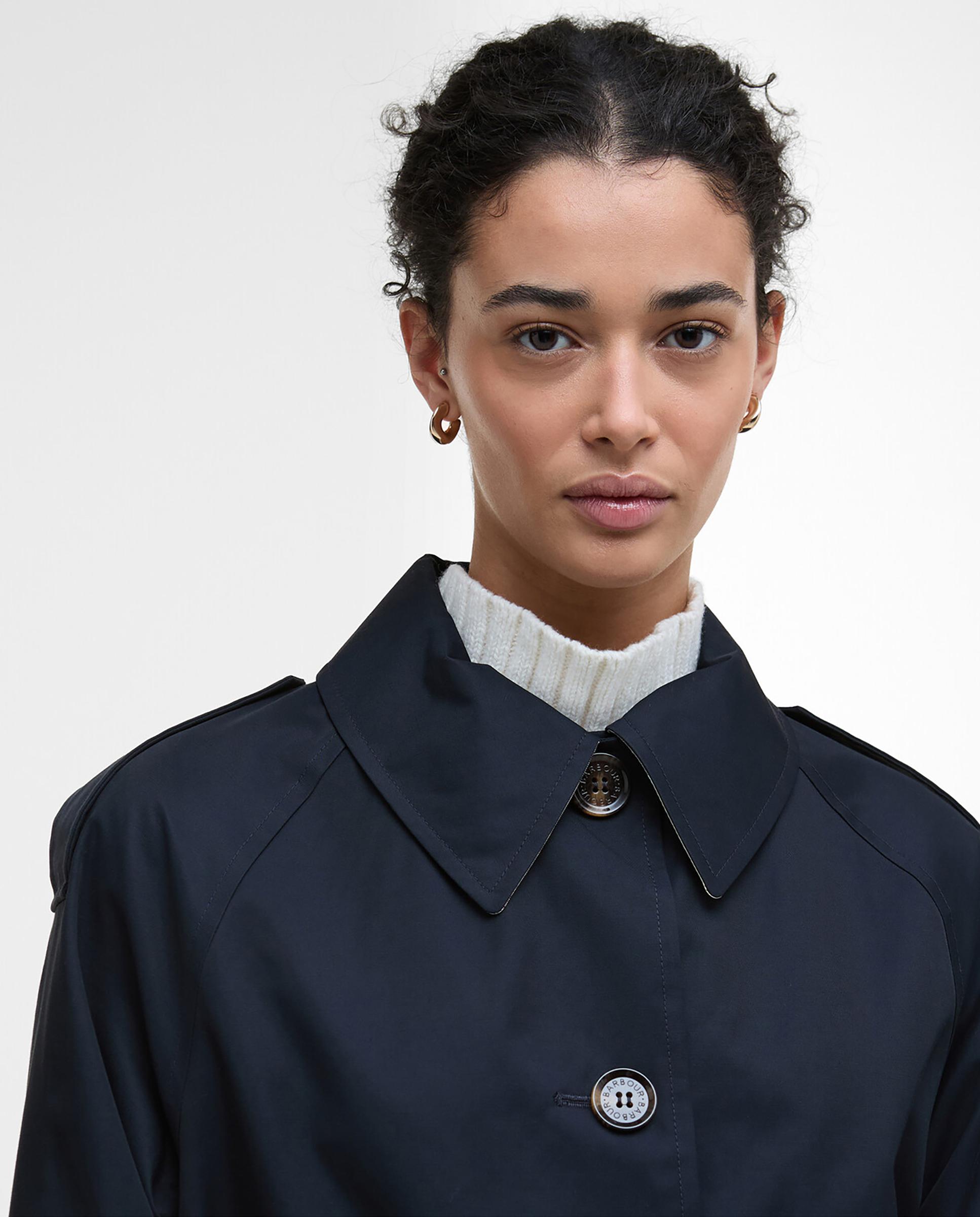 Gabardina de mujer con cierre central abotonado y cinturón a juego con cierre de hebilla ajustable a la cintura - Barbour - Azul Azul-4