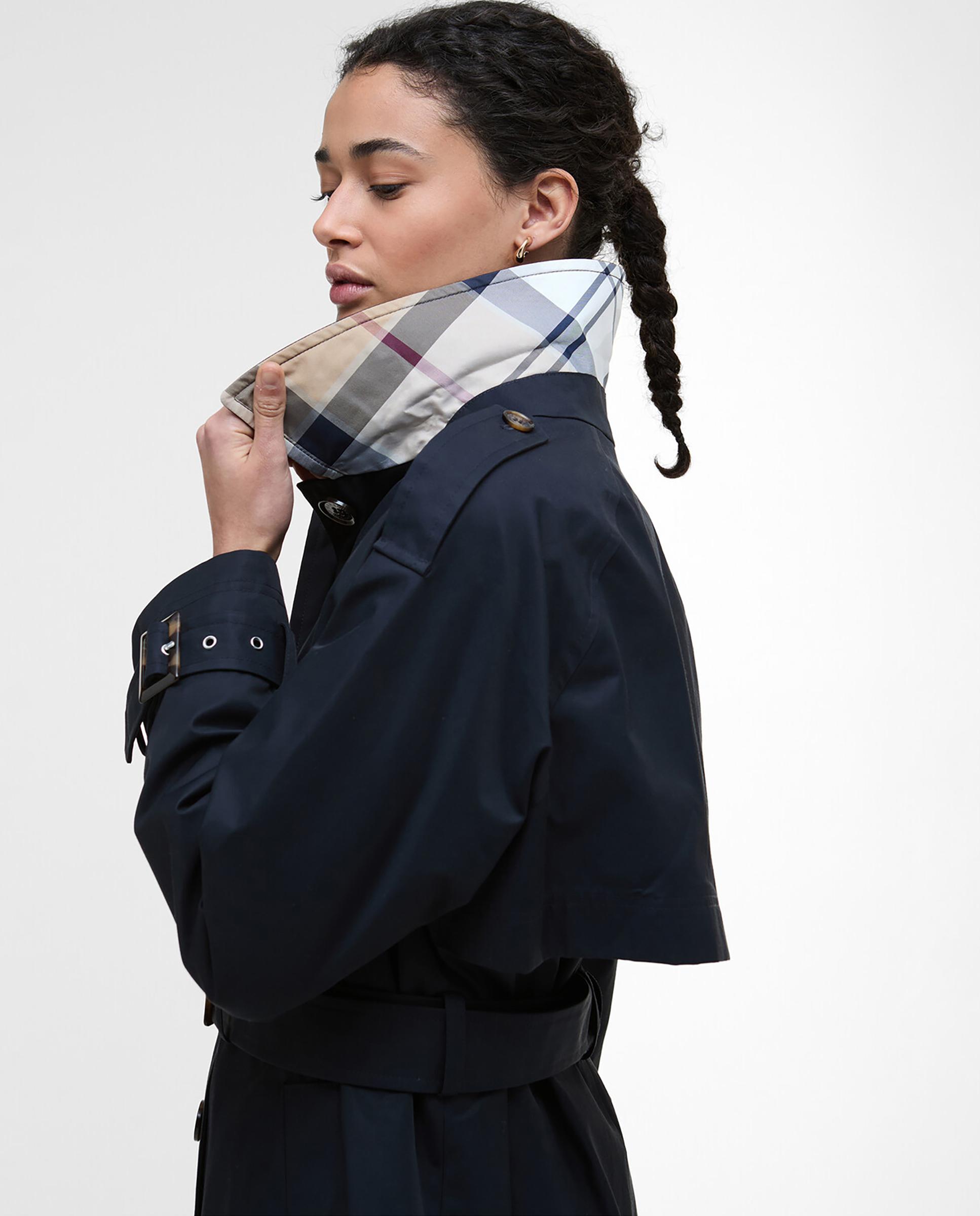 Gabardina de mujer con cierre central abotonado y cinturón a juego con cierre de hebilla ajustable a la cintura - Barbour - Azul Azul-5