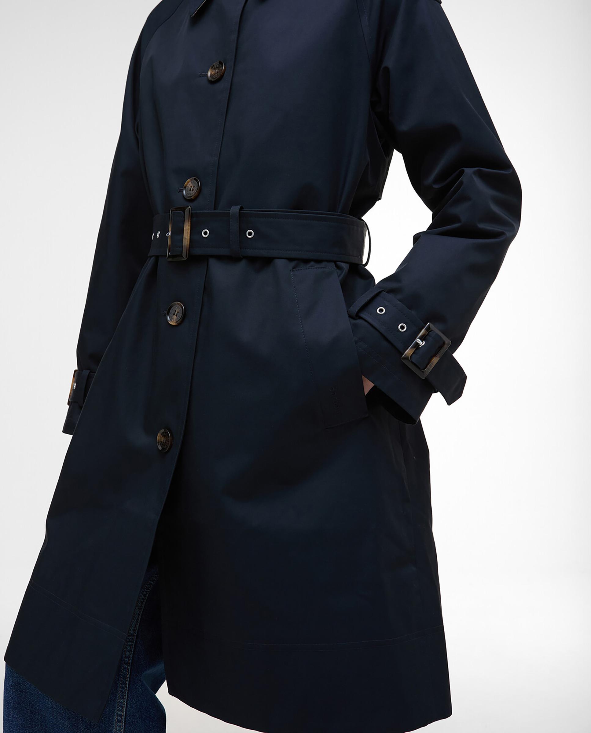 Gabardina de mujer con cierre central abotonado y cinturón a juego con cierre de hebilla ajustable a la cintura - Barbour - Azul Azul-6