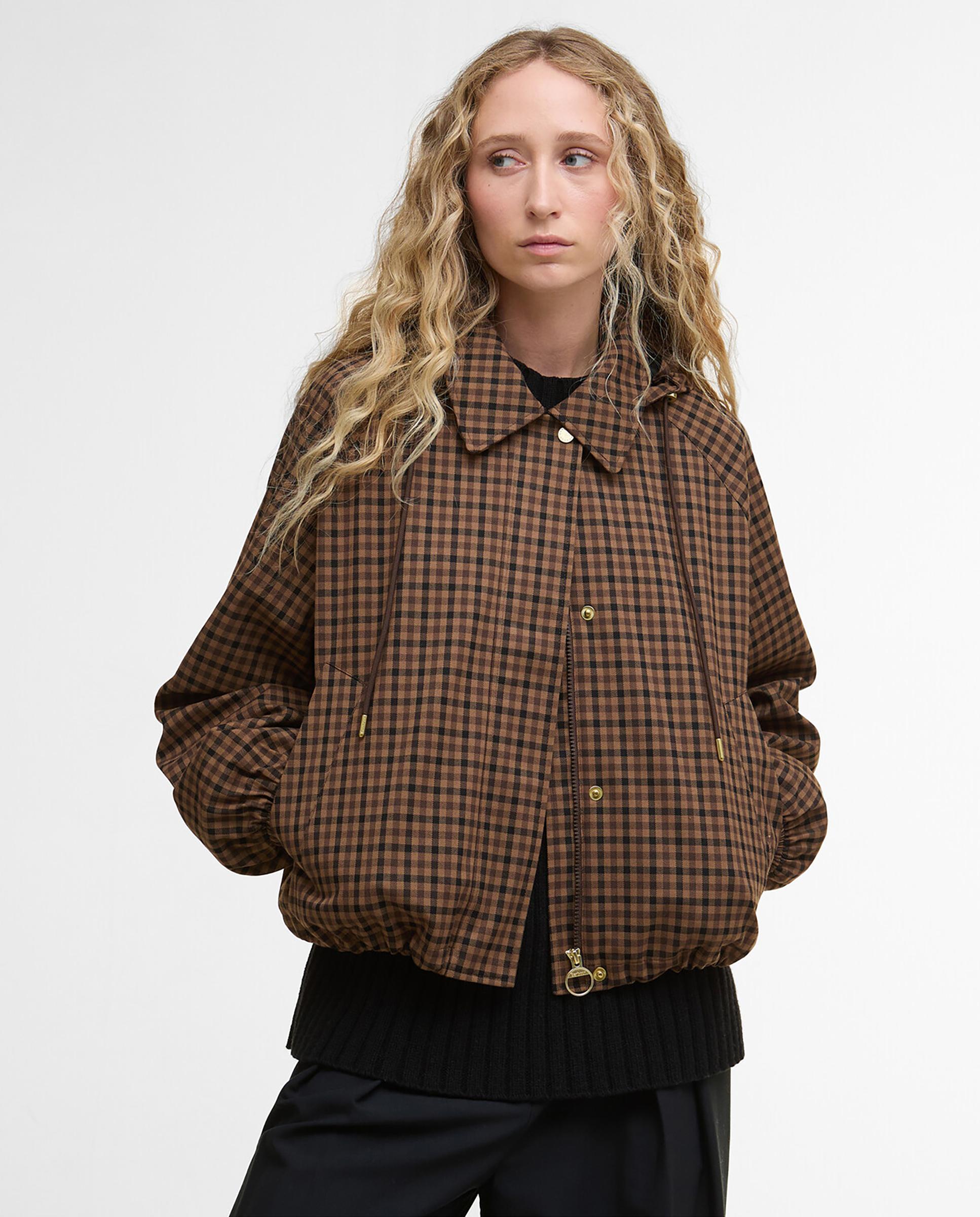 Chaqueta de mujer con cuello clásico y capucha desmontable con cordón ajustable - Barbour - Multicolor Multicolor-1