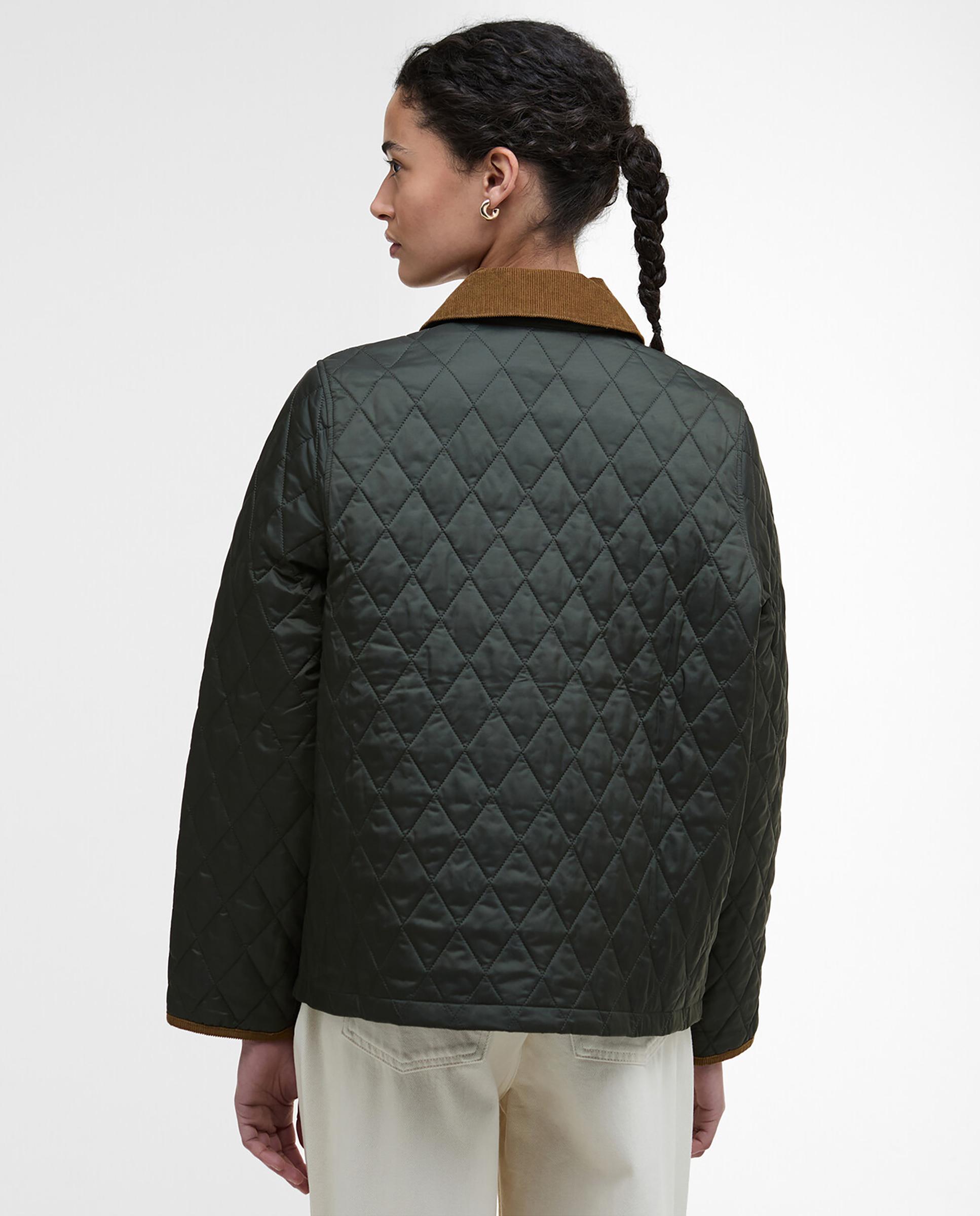 Chaqueta de mujer con cierre central con corchetes metálicos y clásico cuello francés - Barbour - Negro Negro-2