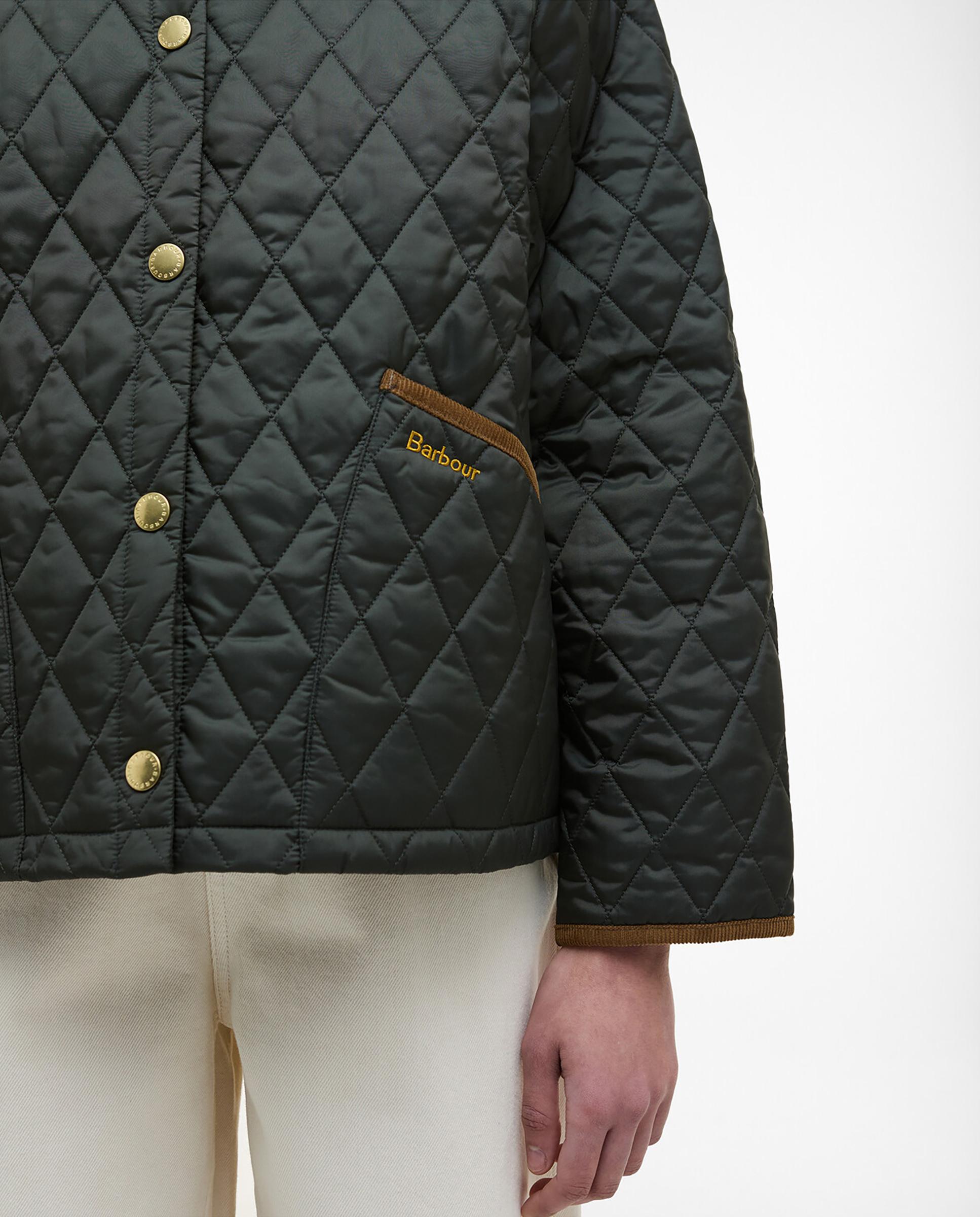 Chaqueta de mujer con cierre central con corchetes metálicos y clásico cuello francés - Barbour - Negro Negro-5