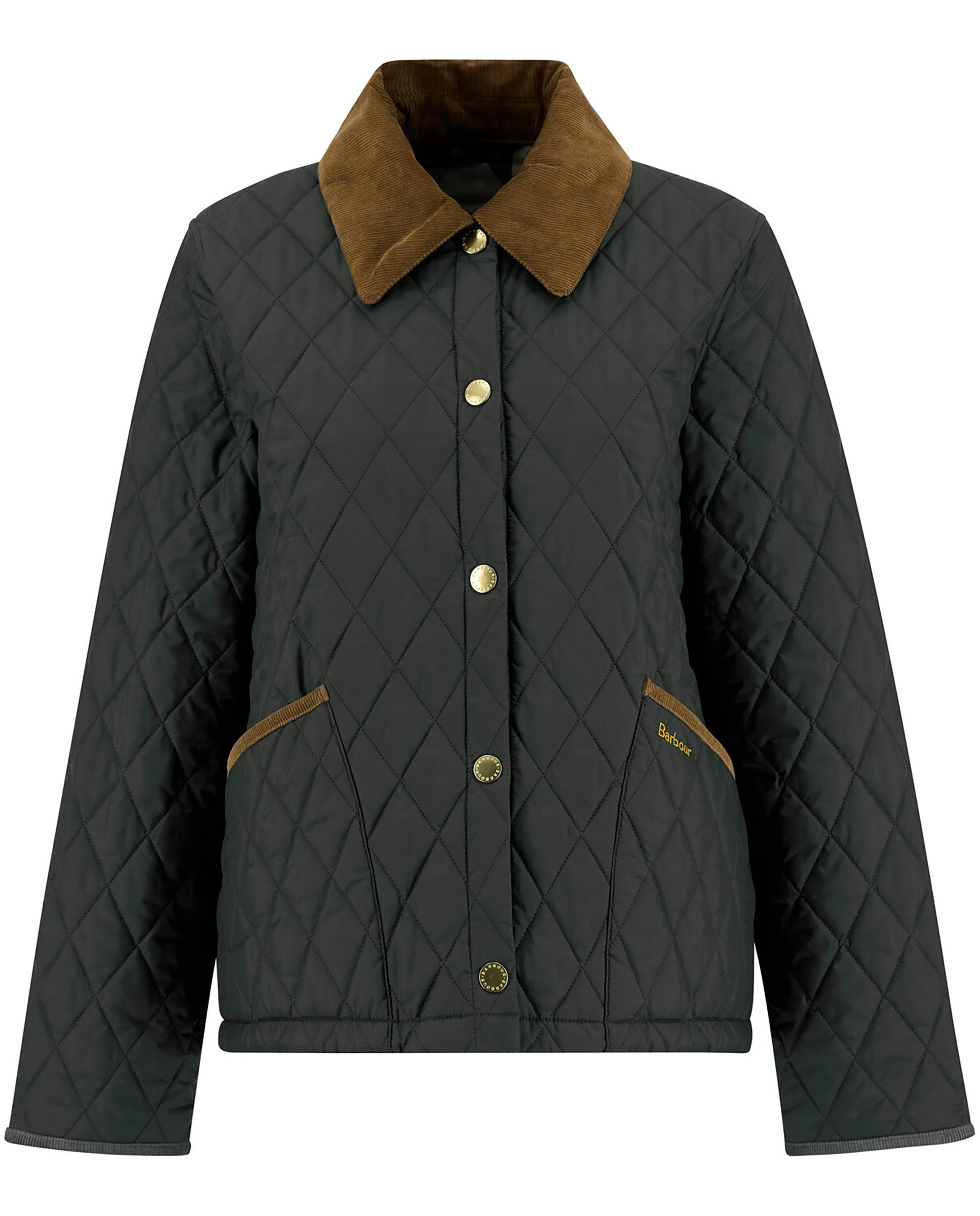 Chaqueta de mujer con cierre central con corchetes metálicos y clásico cuello francés - Barbour - Negro Negro-8