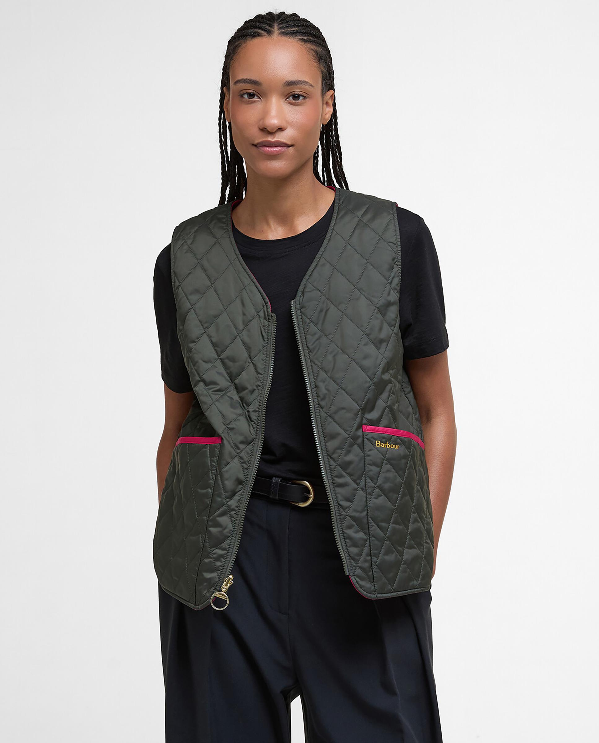 Chaleco de mujer acolchado reversible con cierre frontal de cremallera y prácticos bolsillos - Barbour - Verde Verde-1