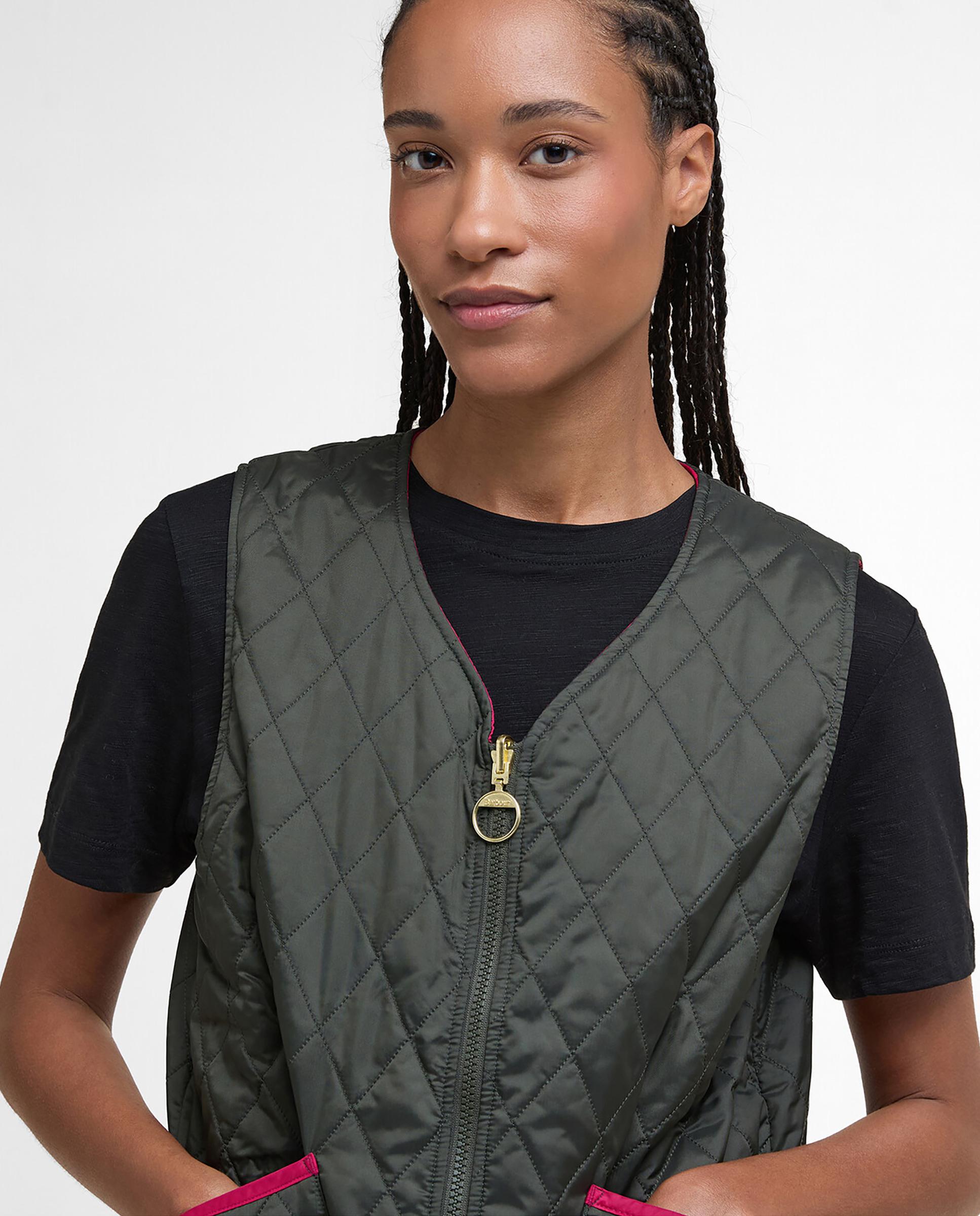 Chaleco de mujer acolchado reversible con cierre frontal de cremallera y prácticos bolsillos - Barbour - Verde Verde-5