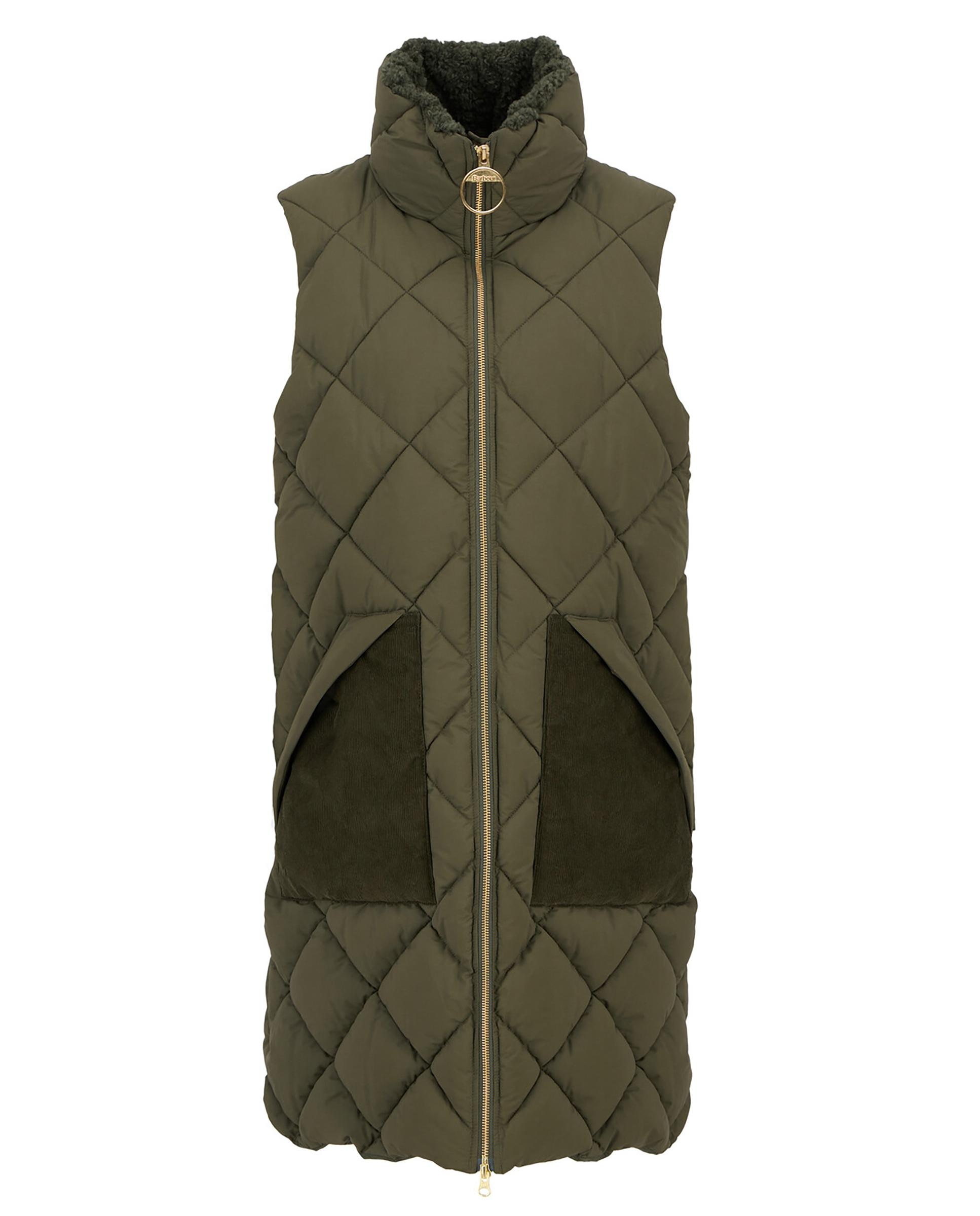Chaleco de mujer de cuello alto y cierre de cremallera - Barbour - Verde Verde-7