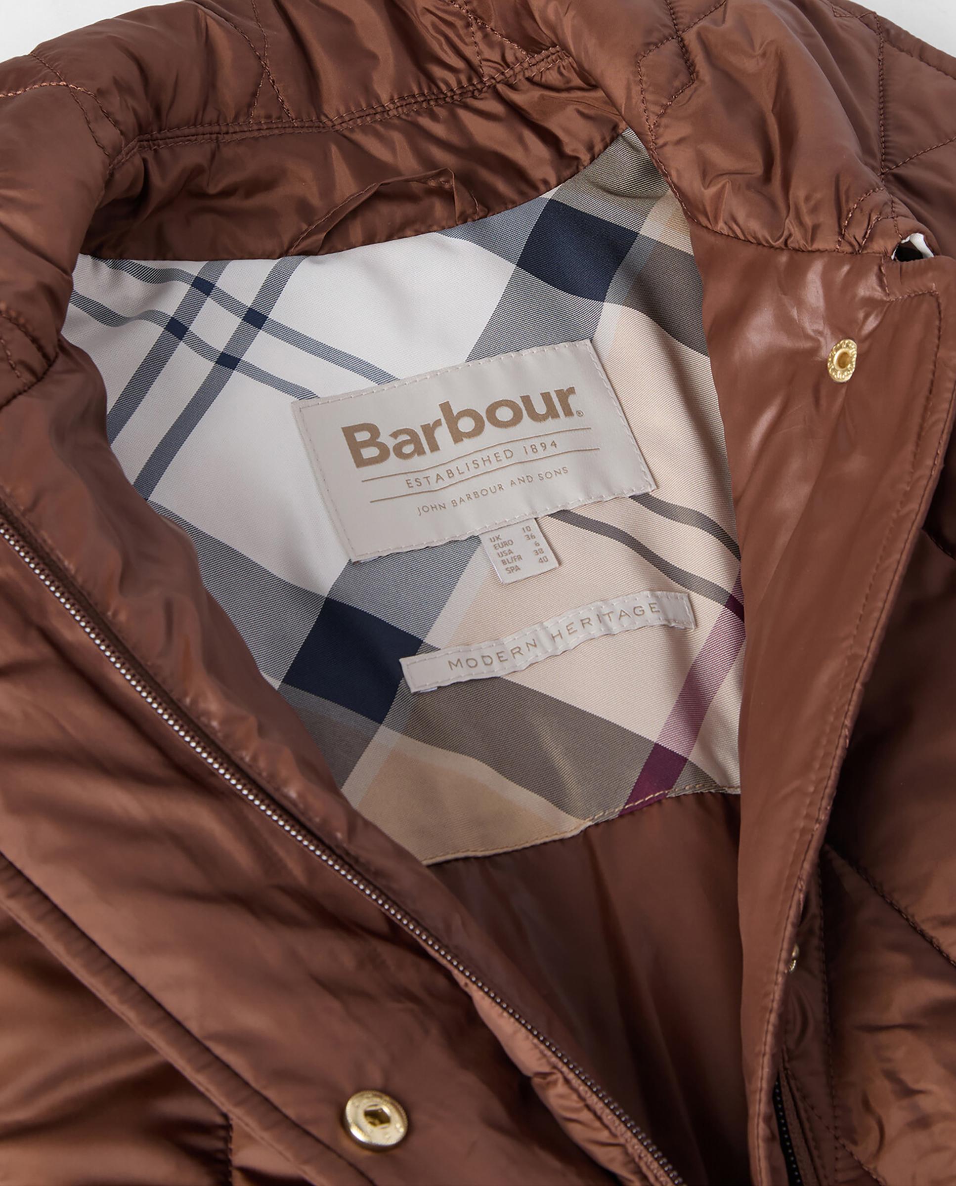 Chaqueta de mujer con cierre central por cremallera oculta y tapete abotonada - Barbour - Burdeos Burdeos-7