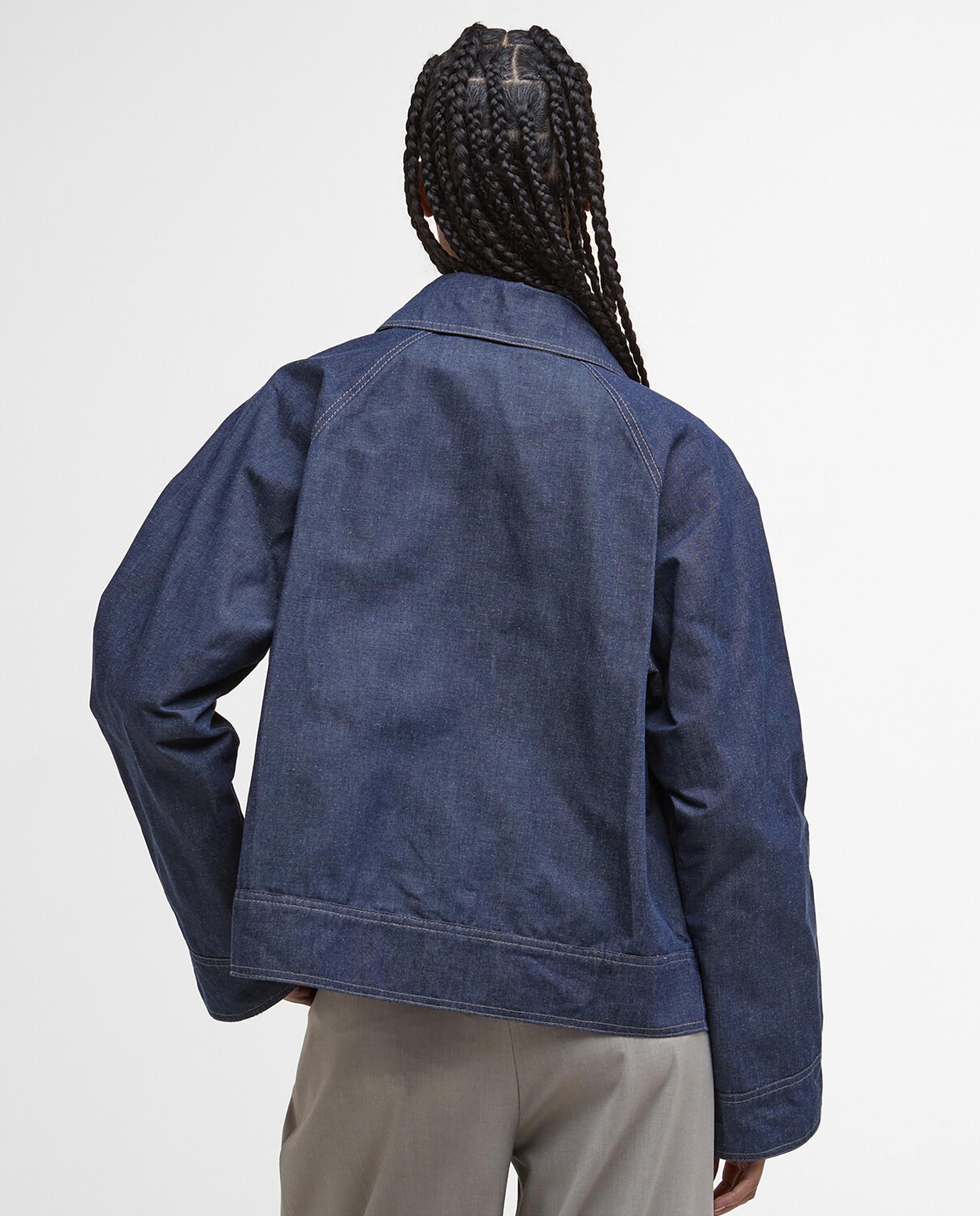 Chaqueta de mujer con cierre de botones bolsillos frontales - Barbour - Azul Azul-2