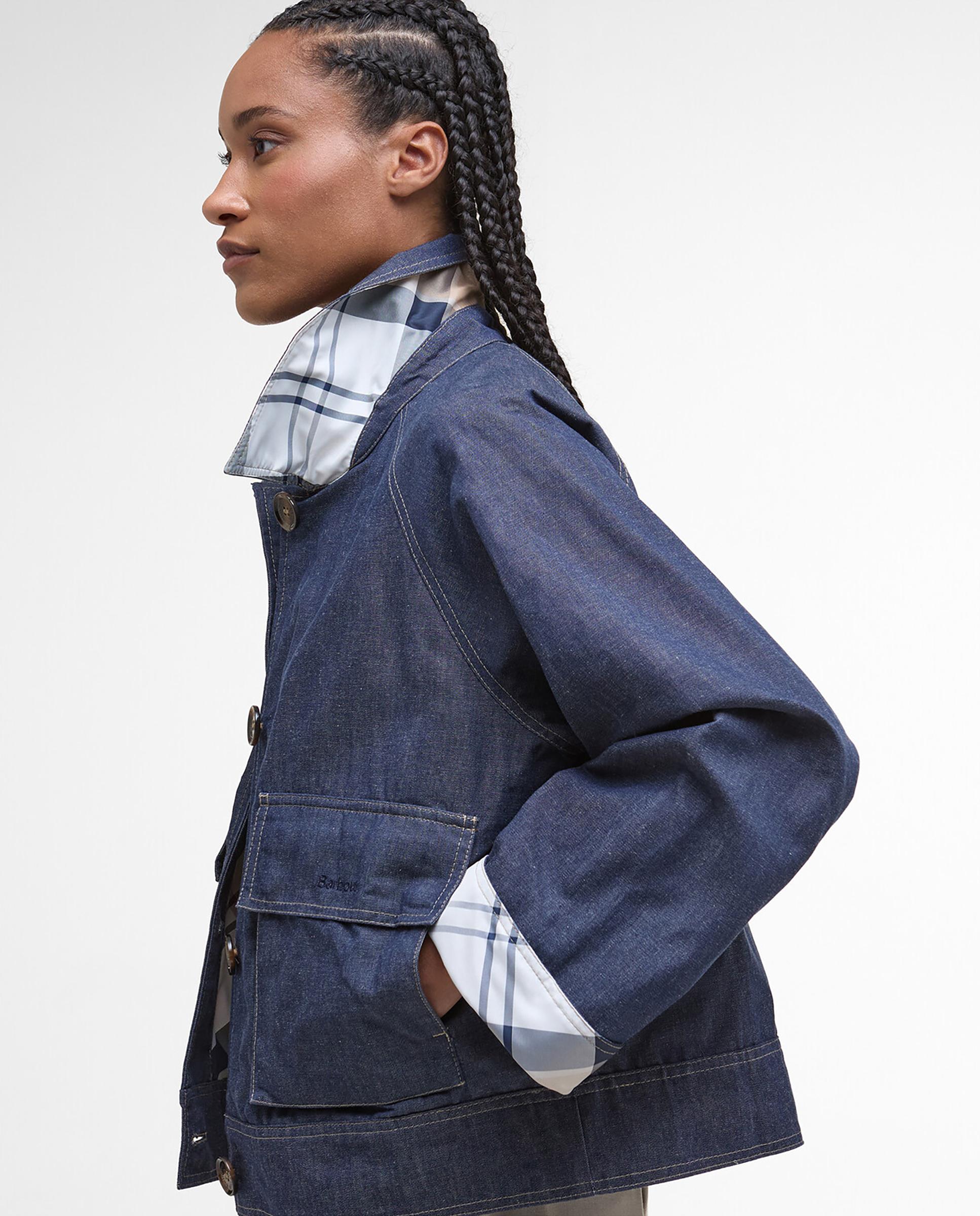 Chaqueta de mujer con cierre de botones bolsillos frontales - Barbour - Azul Azul-5