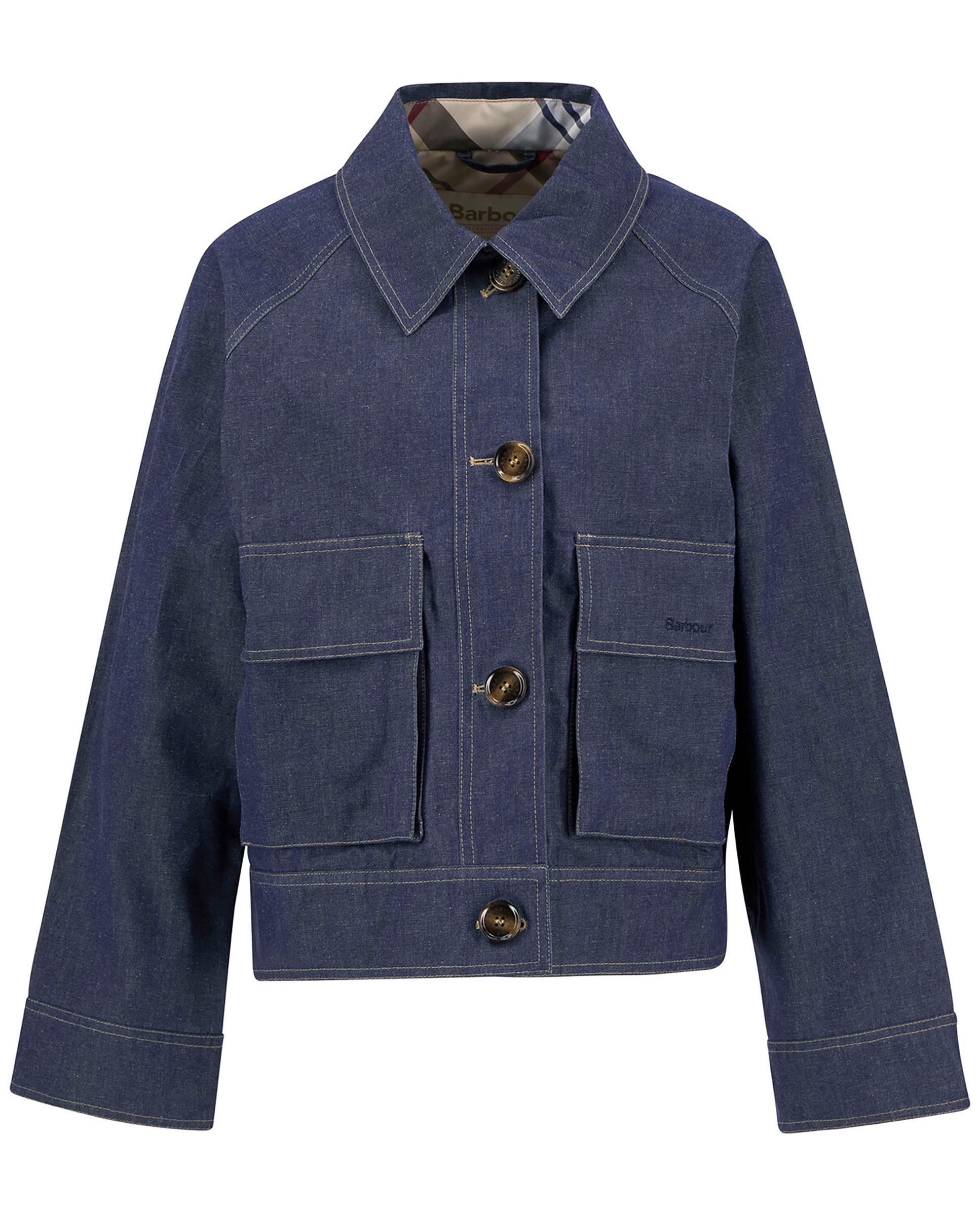 Chaqueta de mujer con cierre de botones bolsillos frontales - Barbour - Azul Azul-8