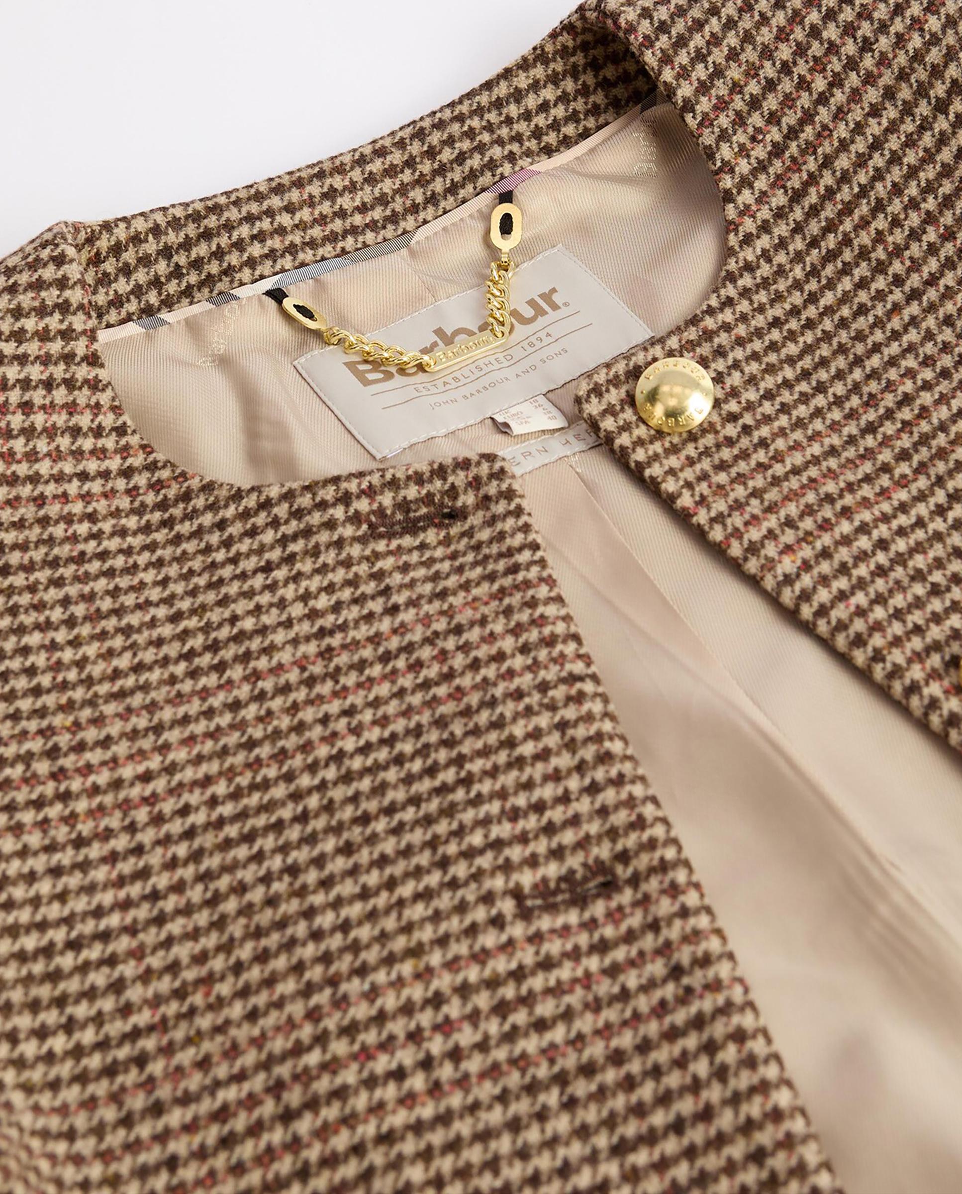 Blazer de mujer con estampado y bolsillos frontales tipo parche con solapa de cierre - Barbour - Marrón Marrón-6