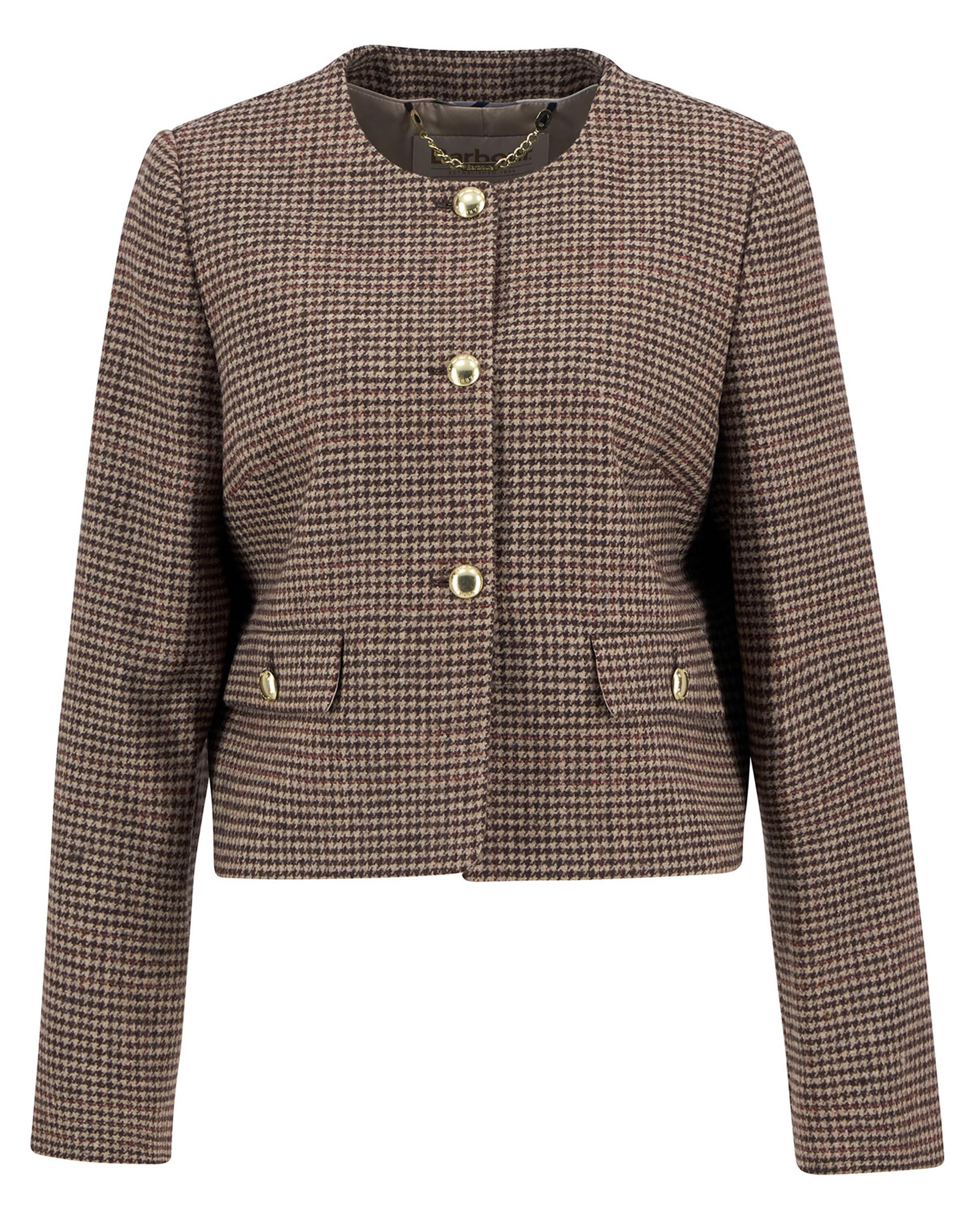 Blazer de mujer con estampado y bolsillos frontales tipo parche con solapa de cierre - Barbour - Marrón Marrón-7