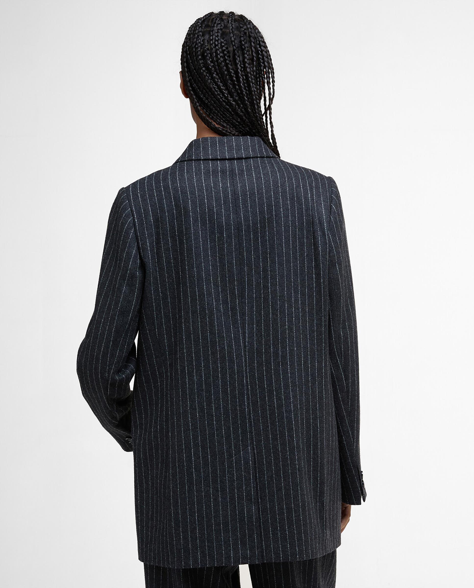 Blazer de mujer con estampado de raya y cuello de solapa - Barbour - Azul Azul-2