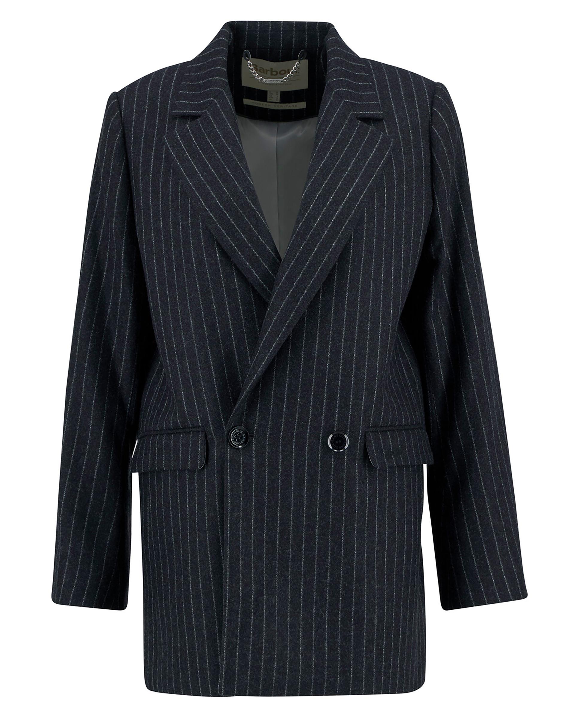 Blazer de mujer con estampado de raya y cuello de solapa - Barbour - Azul Azul-8