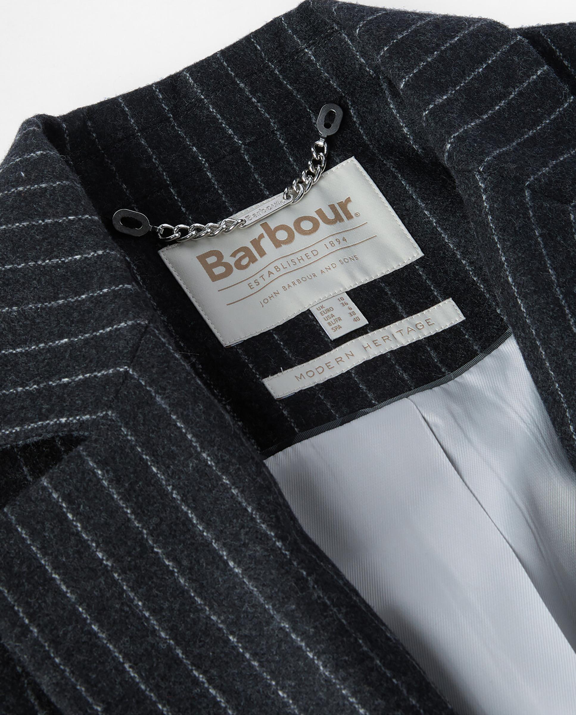 Blazer de mujer con estampado de raya y cuello de solapa - Barbour - Azul Azul-9