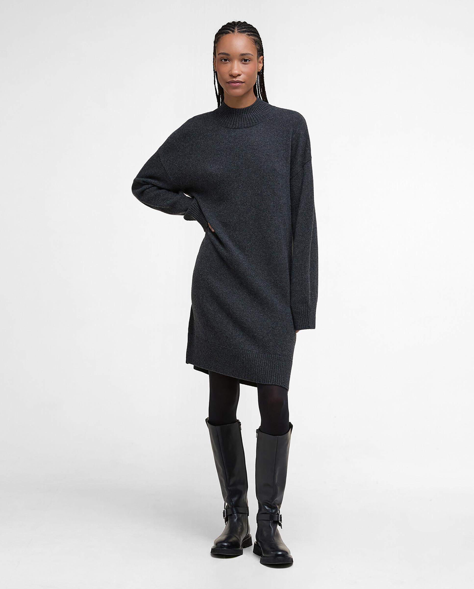 Barbour - Vestido de punto y corte recto de manga larga.