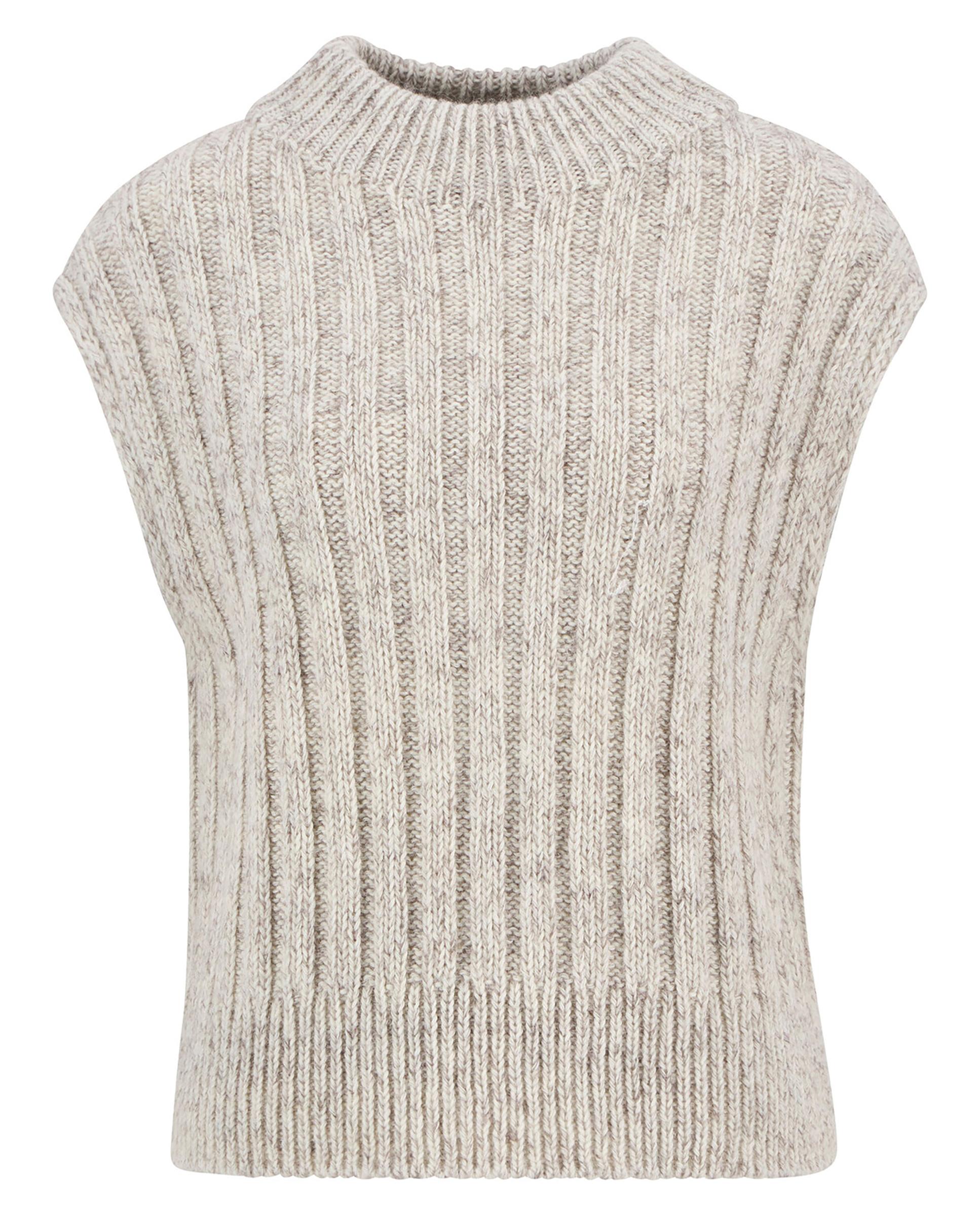 Chaleco de mujer de punto grueso, con tejido acanalado y cuello redondo - Barbour - Gris Gris-7
