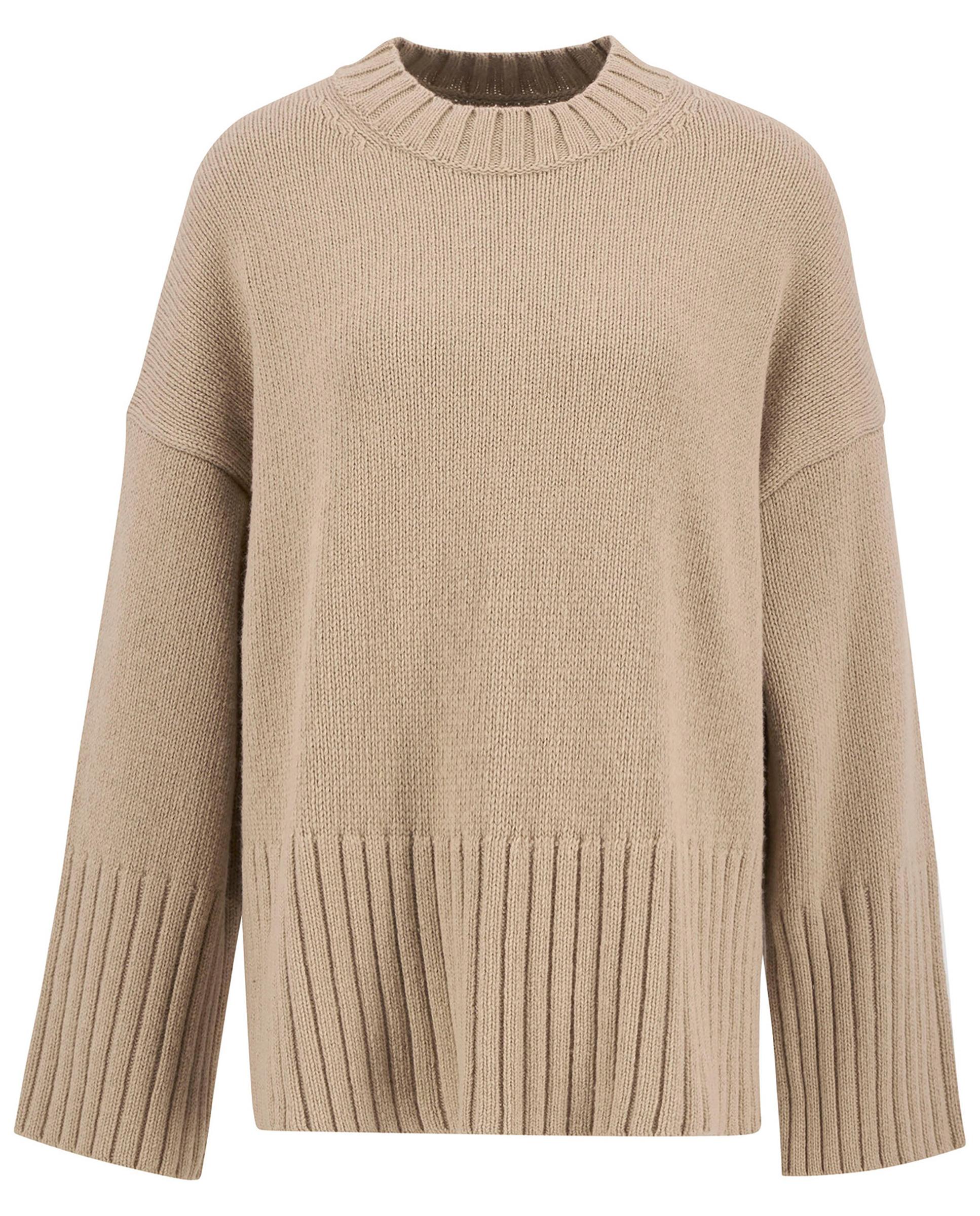 Jersey de mujer de punto grueso con cuello alto acanalado y acabados en canalé en puños y bajo - Barbour - Camel Camel-7