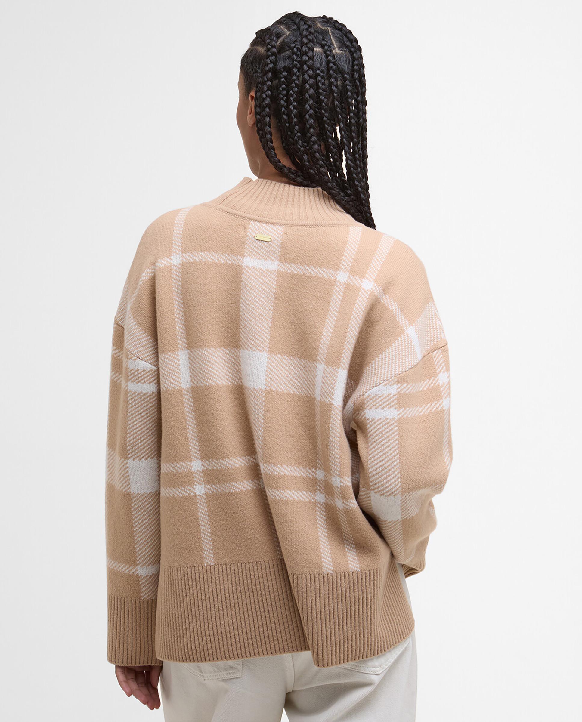 Jersey de mujer de punto con cuello alto acanalado - Barbour - Camel Camel-2