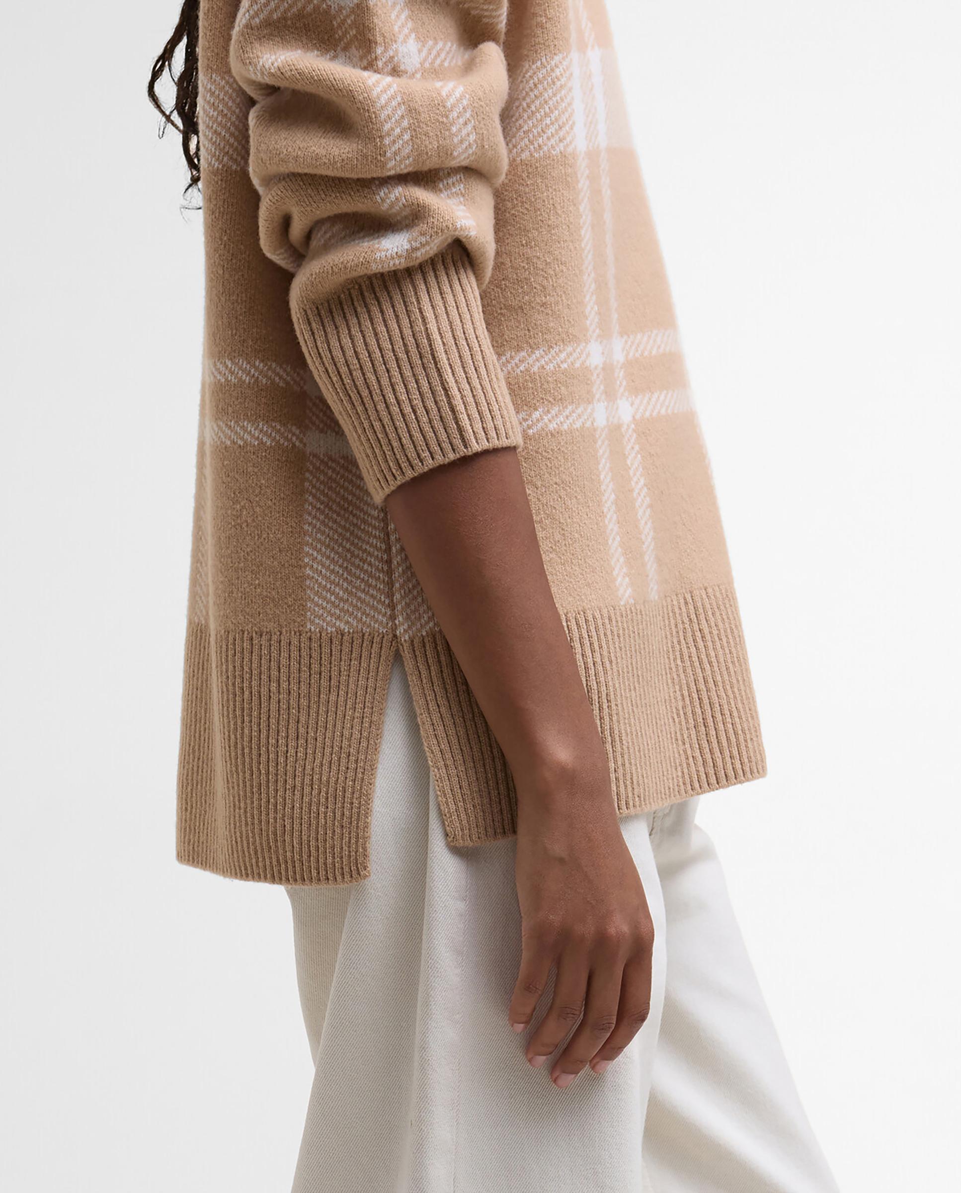 Jersey de mujer de punto con cuello alto acanalado - Barbour - Camel Camel-5