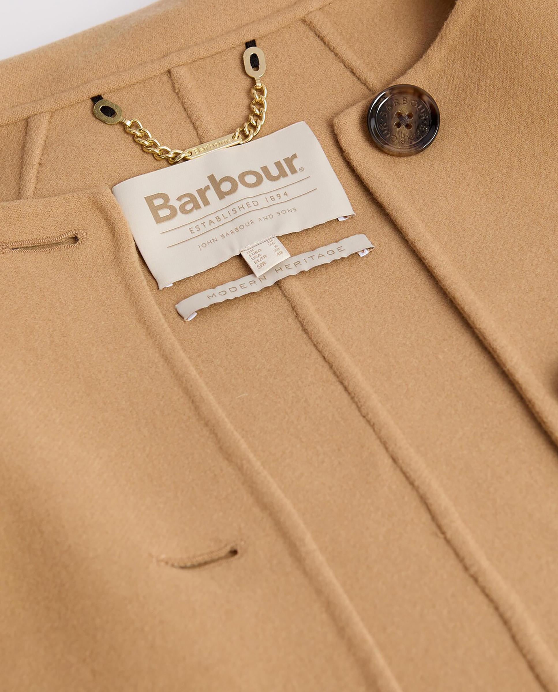 Abrigo de mujer de corte recto y cuello amplio con bufanda integrada - Barbour - Camel Camel-8