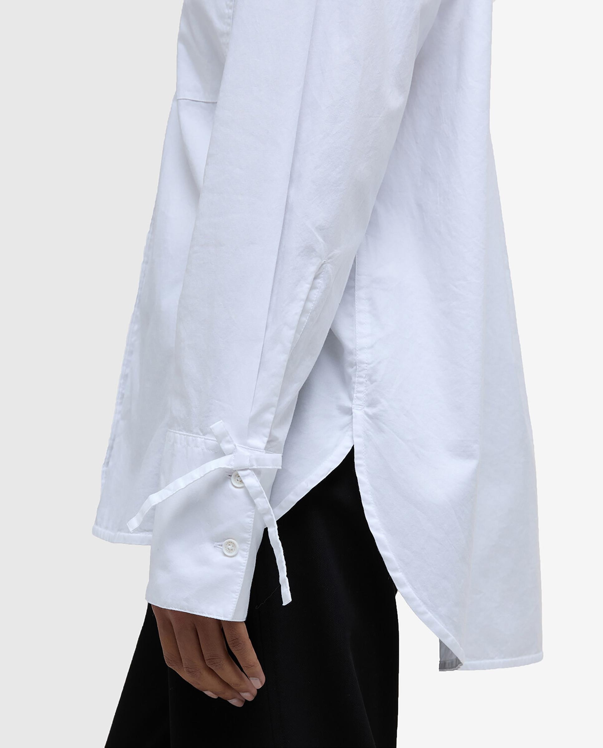 Camisa de mujer de corte holgado y puños con detalle de lazo - Barbour - Blanco Blanco-5