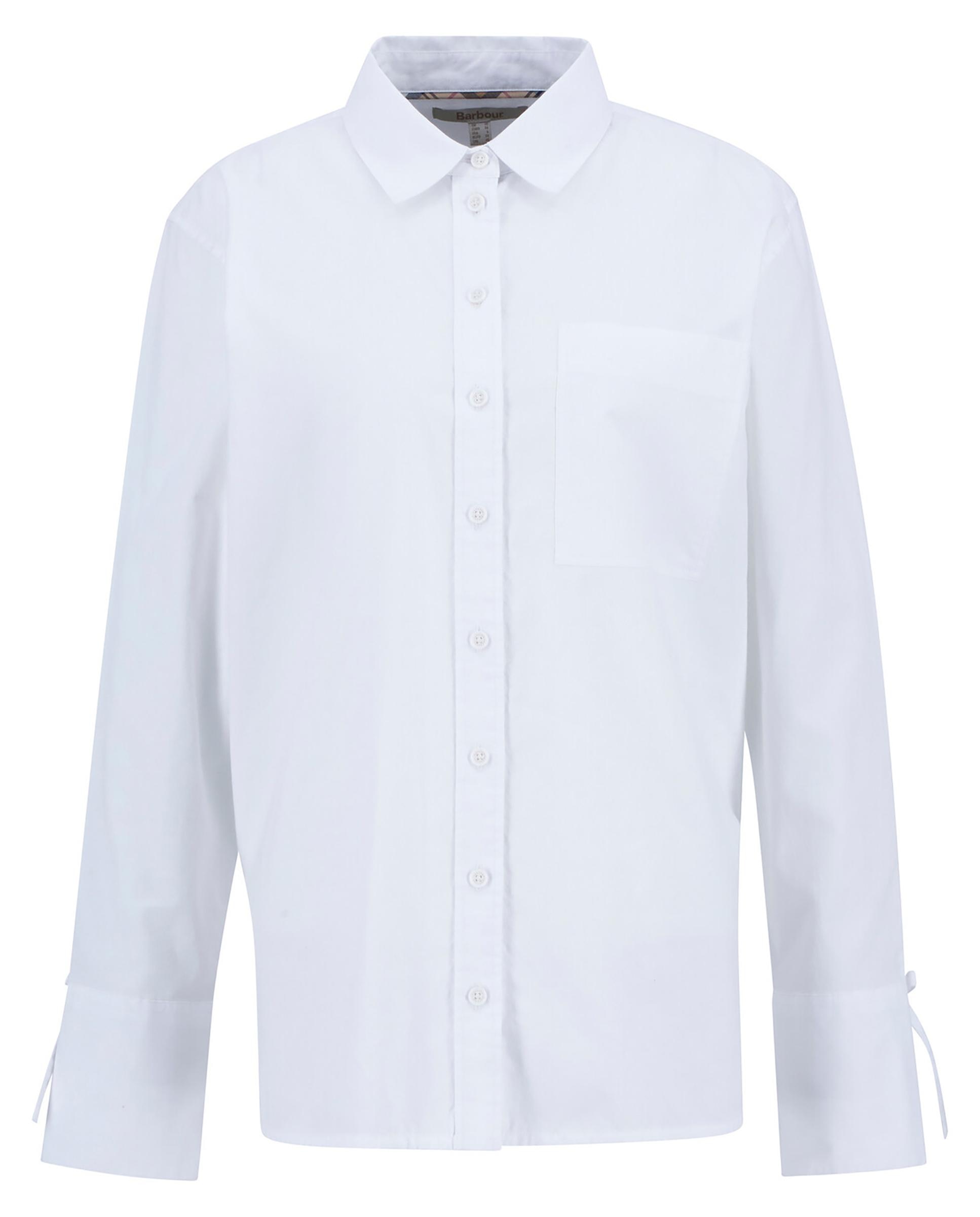 Camisa de mujer de corte holgado y puños con detalle de lazo - Barbour - Blanco Blanco-7