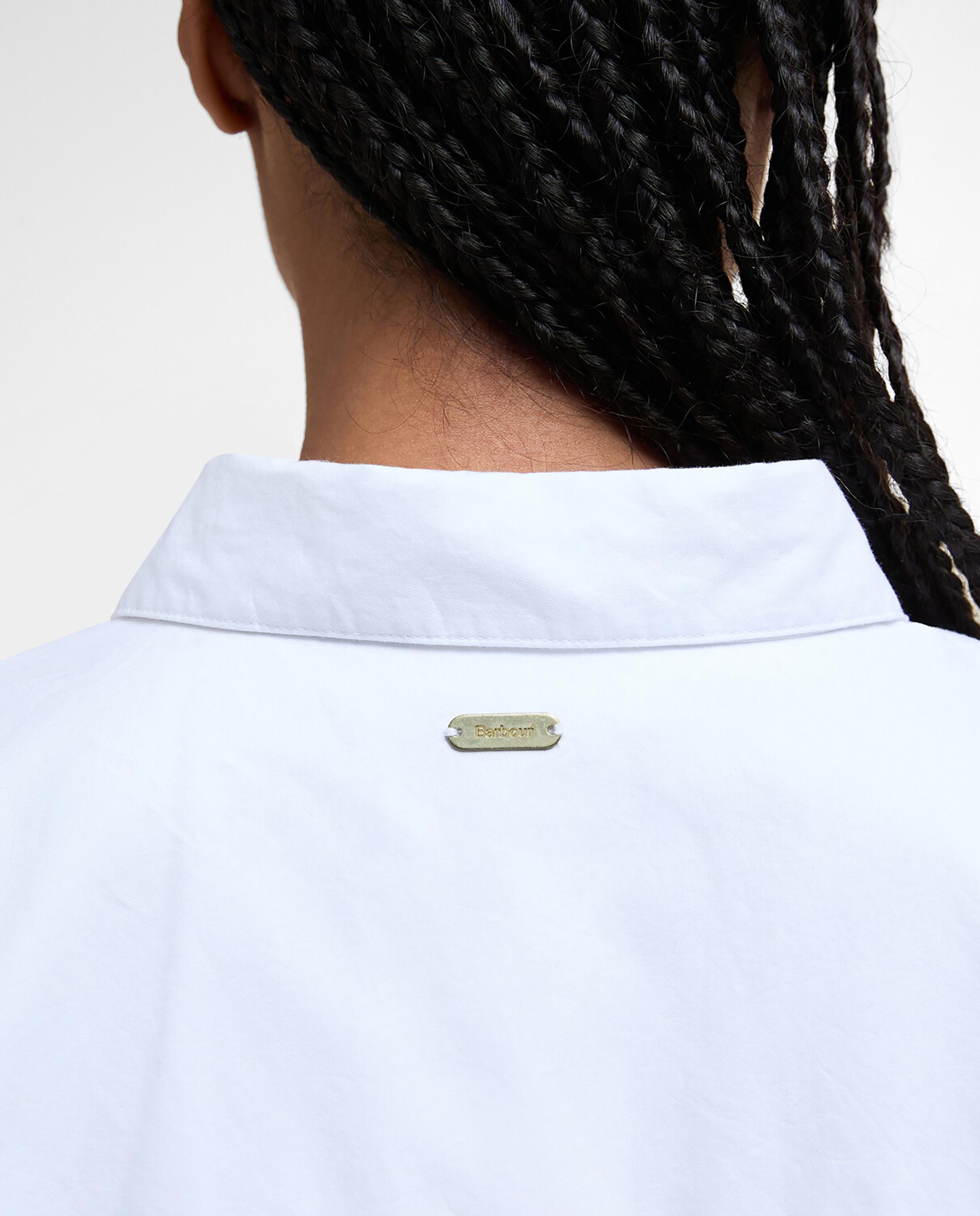 Camisa de mujer de corte holgado y puños con detalle de lazo - Barbour - Blanco Blanco-6