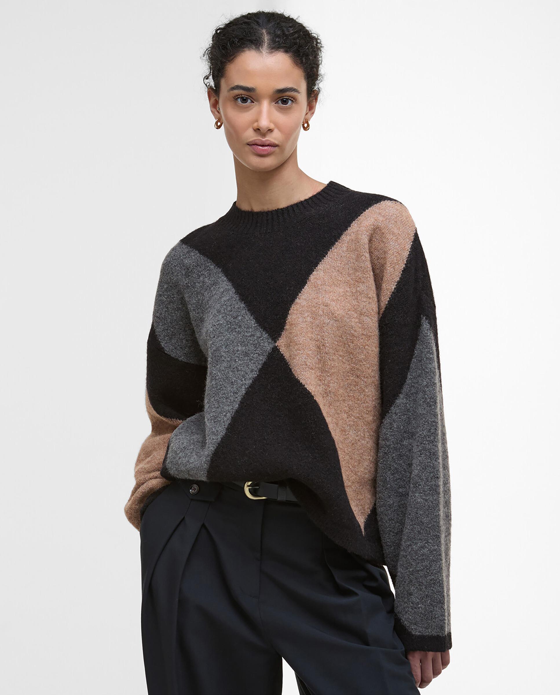 Jersey de mujer de punto con cuello alto acanalado - Barbour - Multicolor Multicolor-1