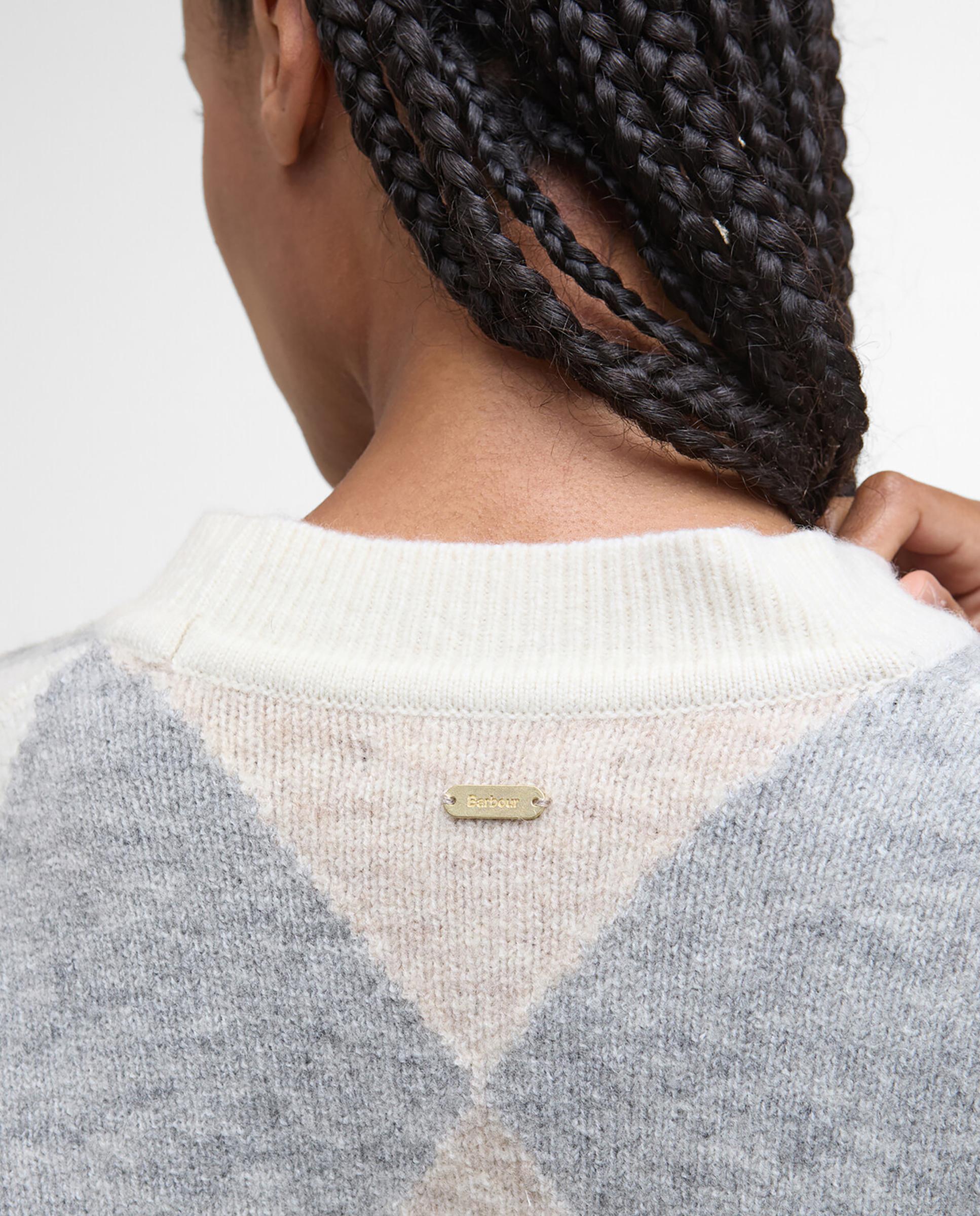 Cárdigan de mujer de punto con estampado geométrico y cuello en pico - Barbour - Multicolor Multicolor-5