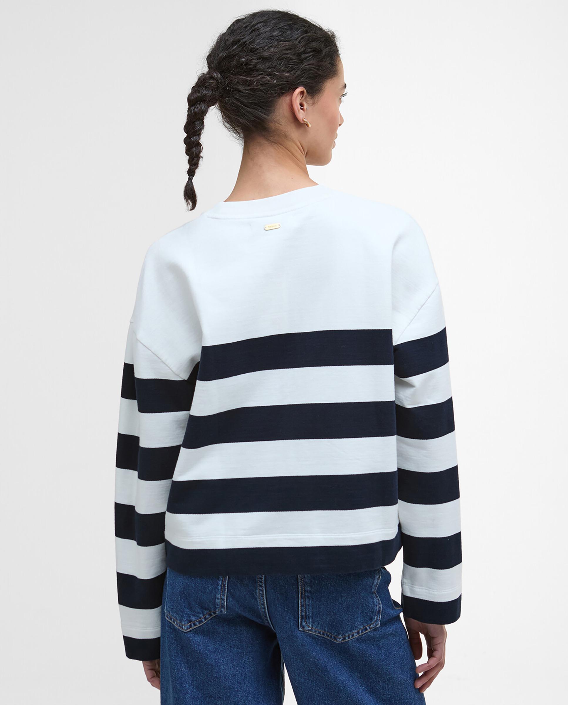 Sudadera de mujer con diseño de rayas y cuello redondo - Barbour - Azul Azul-2