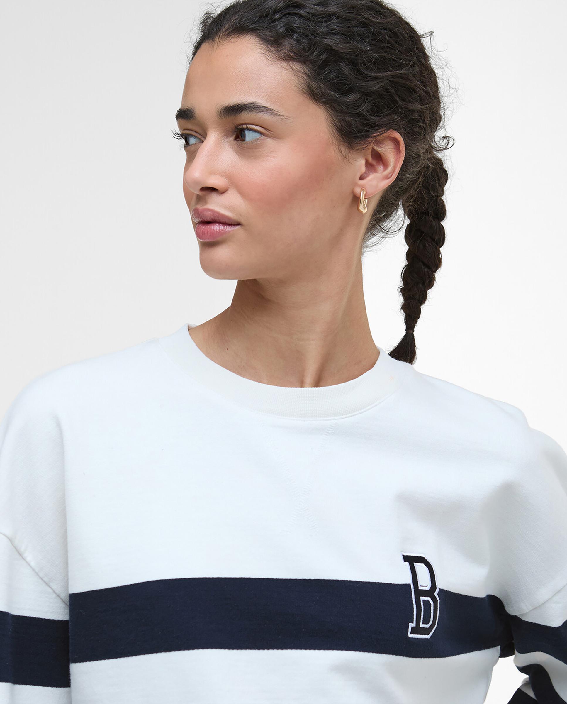 Sudadera de mujer con diseño de rayas y cuello redondo - Barbour - Azul Azul-4