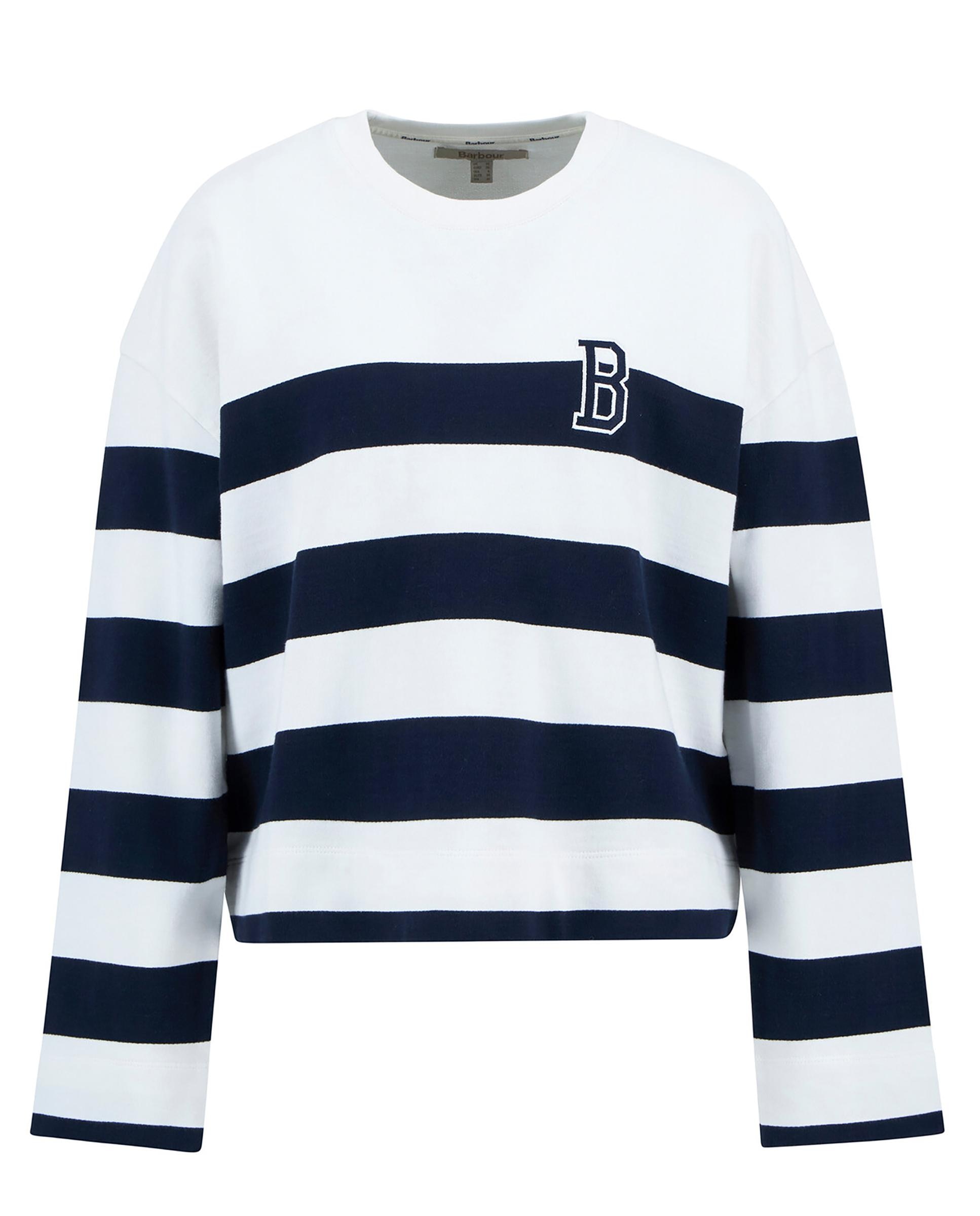Sudadera de mujer con diseño de rayas y cuello redondo - Barbour - Azul Azul-7