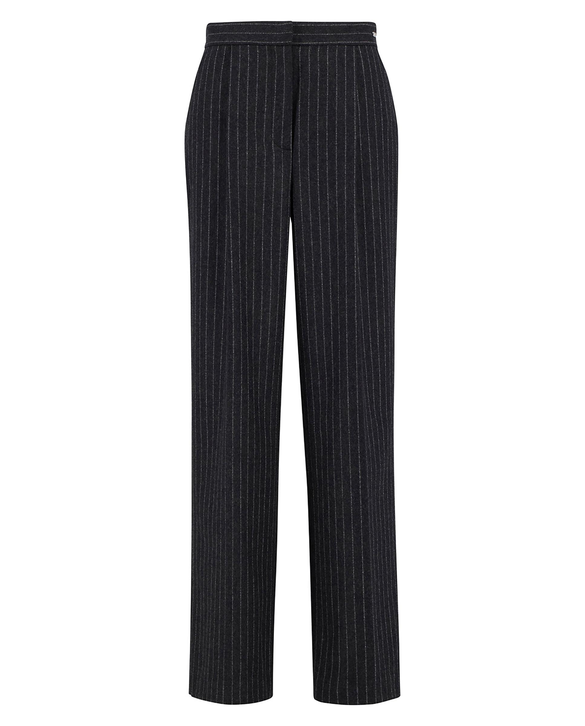 Pantalón recto de mujer con estampado de raya y sistema de cierre con cremallera y botón - Barbour - Negro Negro-7