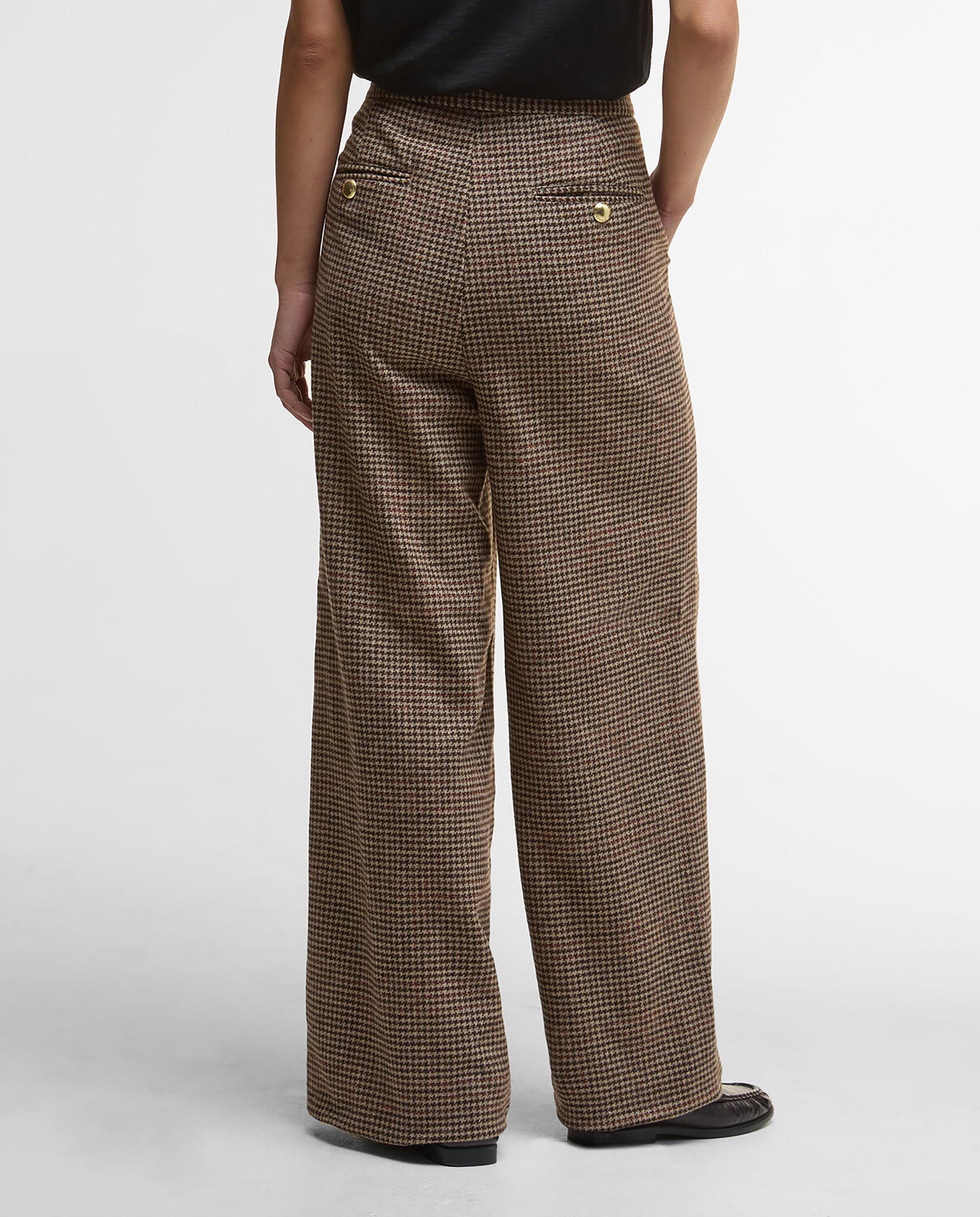 Imagen 2 de Pantalón recto de mujer con estampado y sistema de cierre con cremallera y botón oculto por tapete - Barbour - Multicolor Multicolor