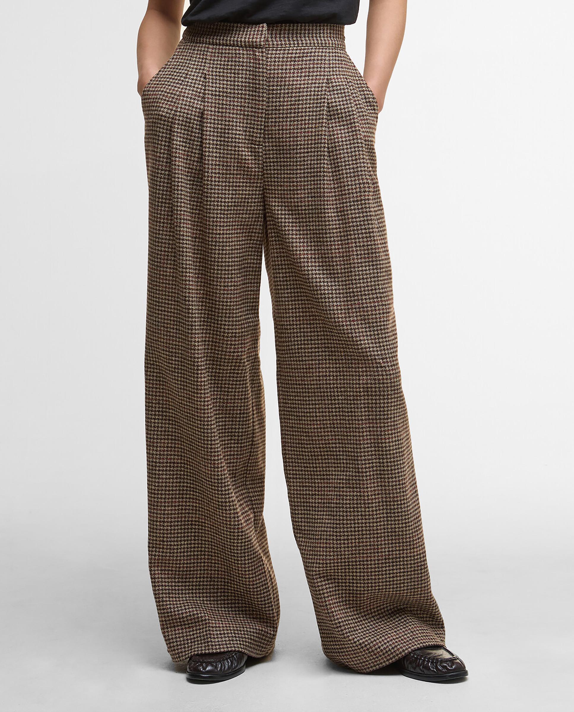Imagen 3 de Pantalón recto de mujer con estampado y sistema de cierre con cremallera y botón oculto por tapete - Barbour - Multicolor Multicolor