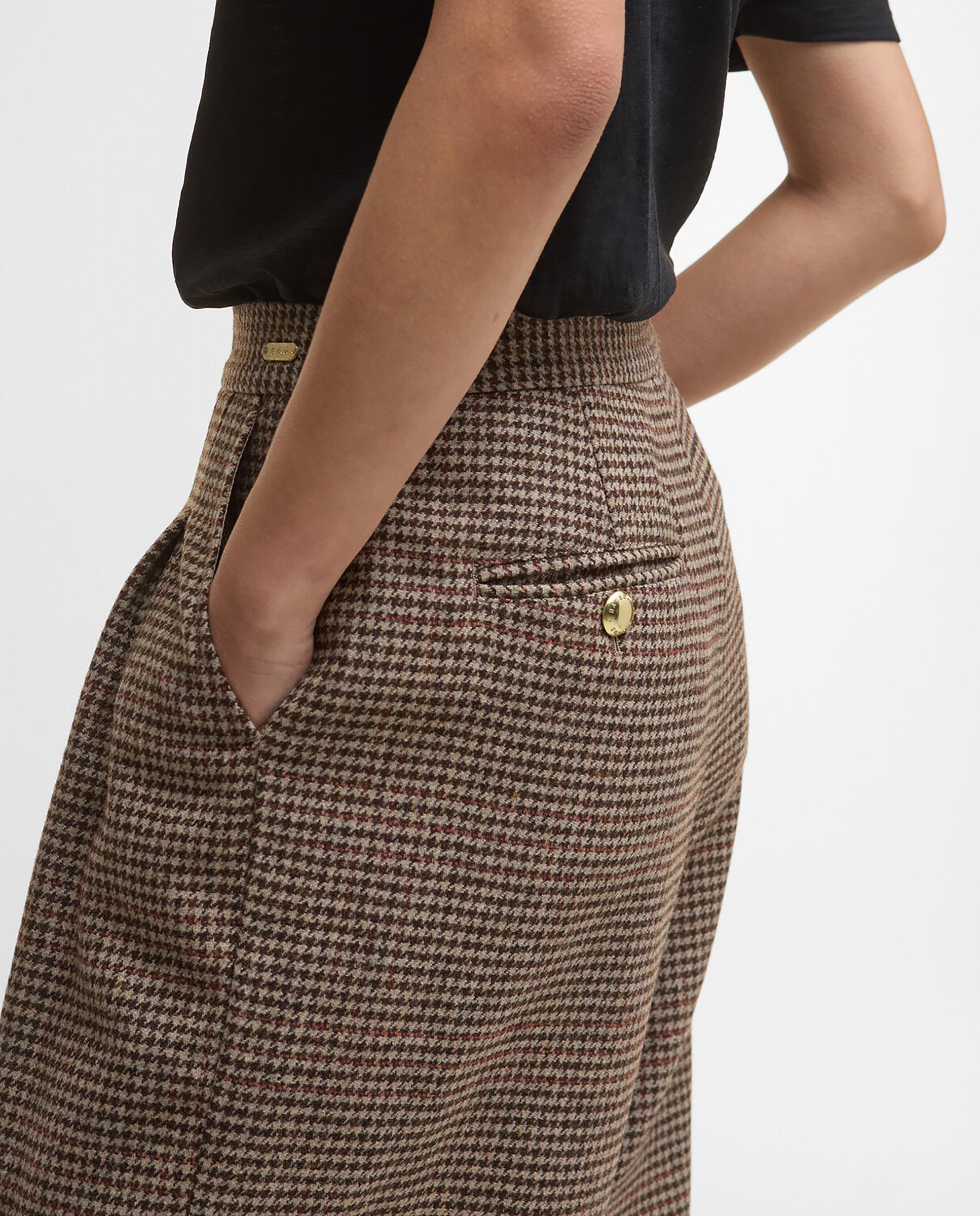 Imagen 5 de Pantalón recto de mujer con estampado y sistema de cierre con cremallera y botón oculto por tapete - Barbour - Multicolor Multicolor