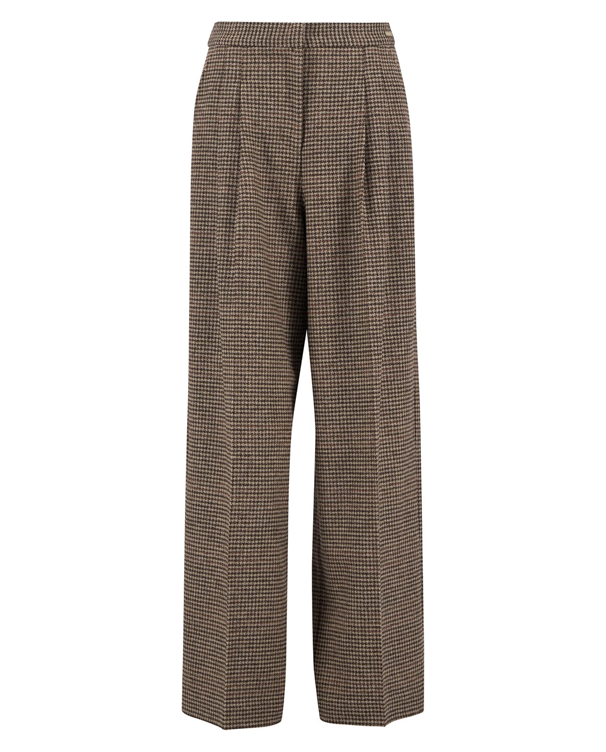 Imagen 7 de Pantalón recto de mujer con estampado y sistema de cierre con cremallera y botón oculto por tapete - Barbour - Multicolor Multicolor