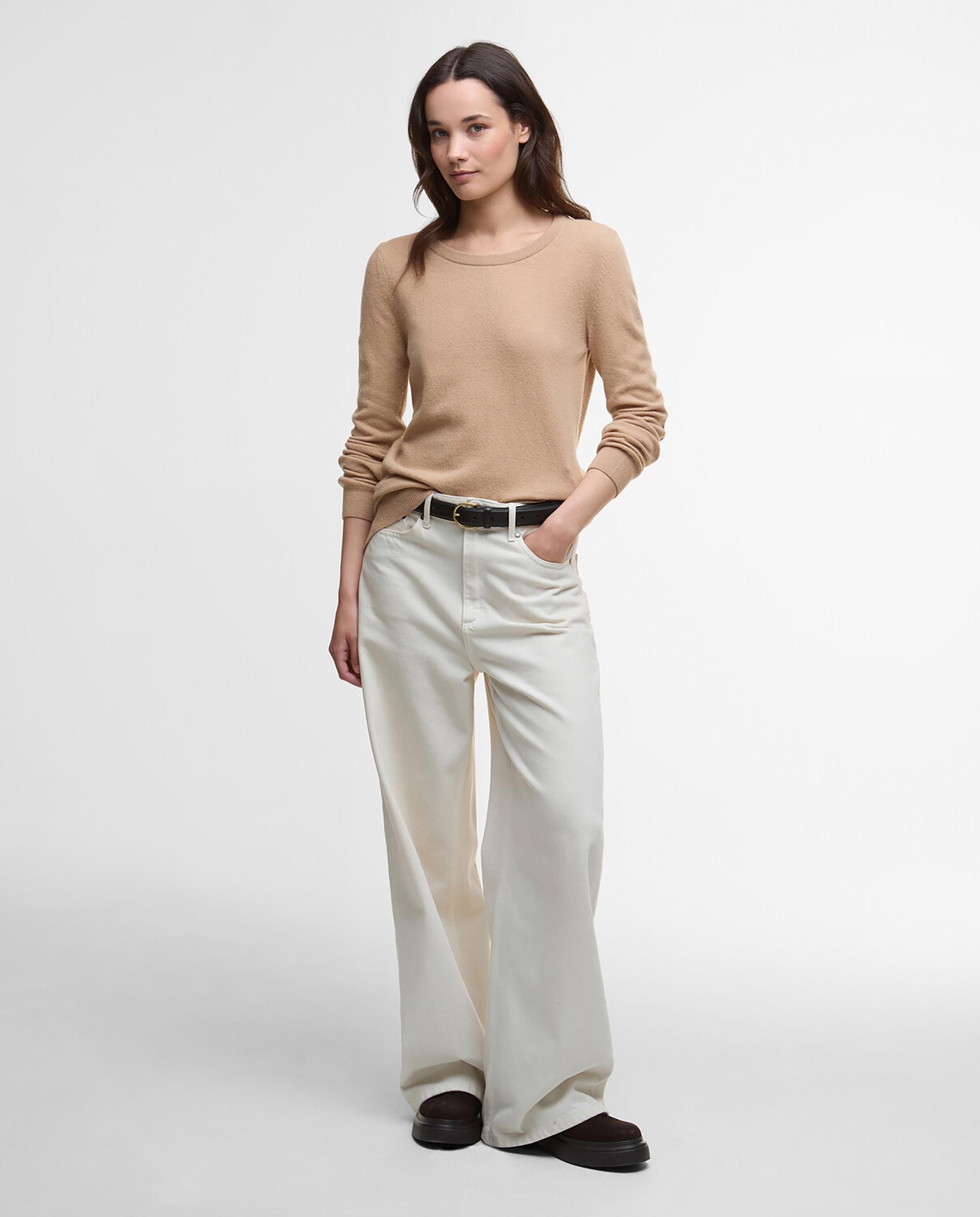 Jersey de mujer de punto fino y cuello redondo - Barbour - Camel Camel-3
