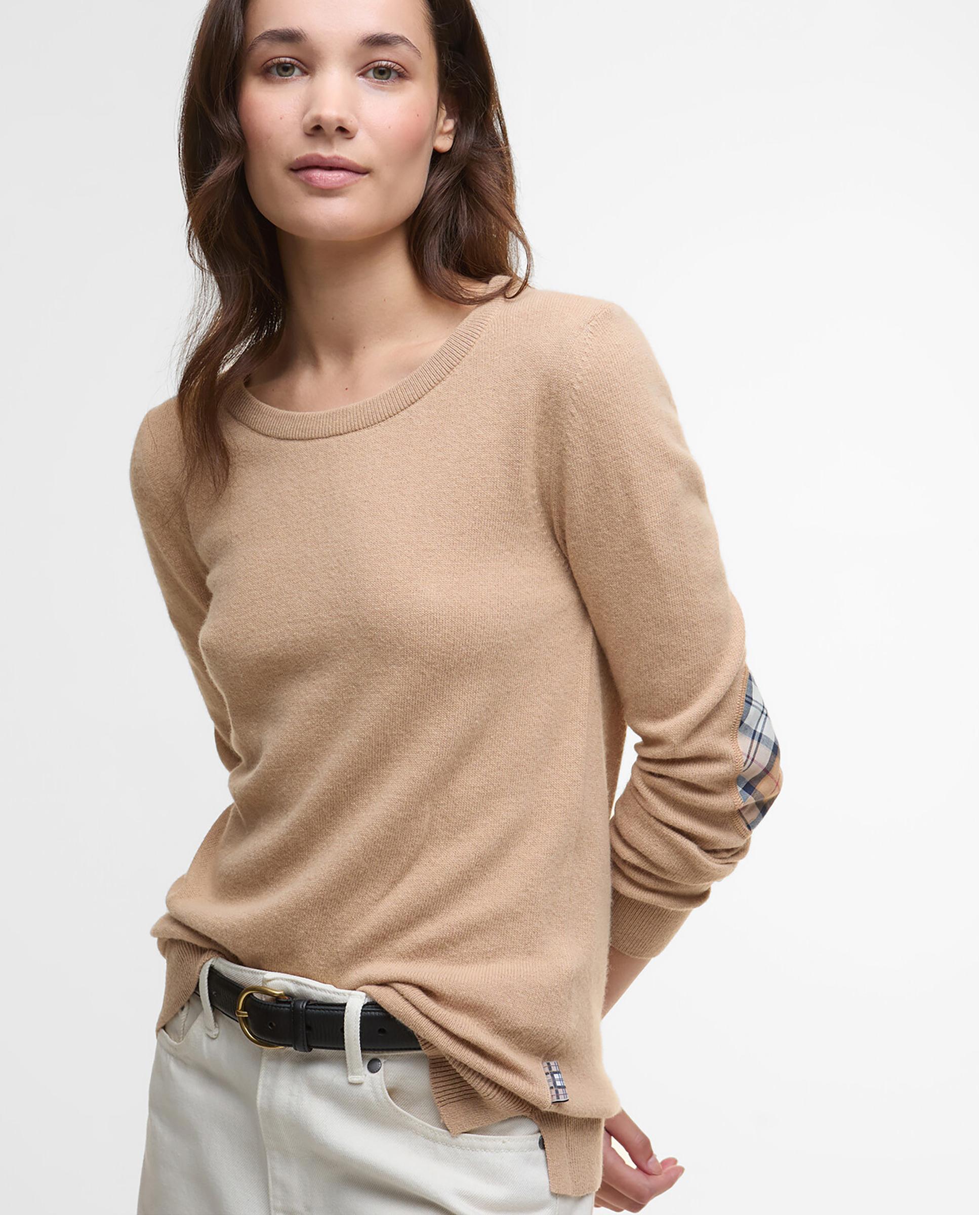 Jersey de mujer de punto fino y cuello redondo - Barbour - Camel Camel-4