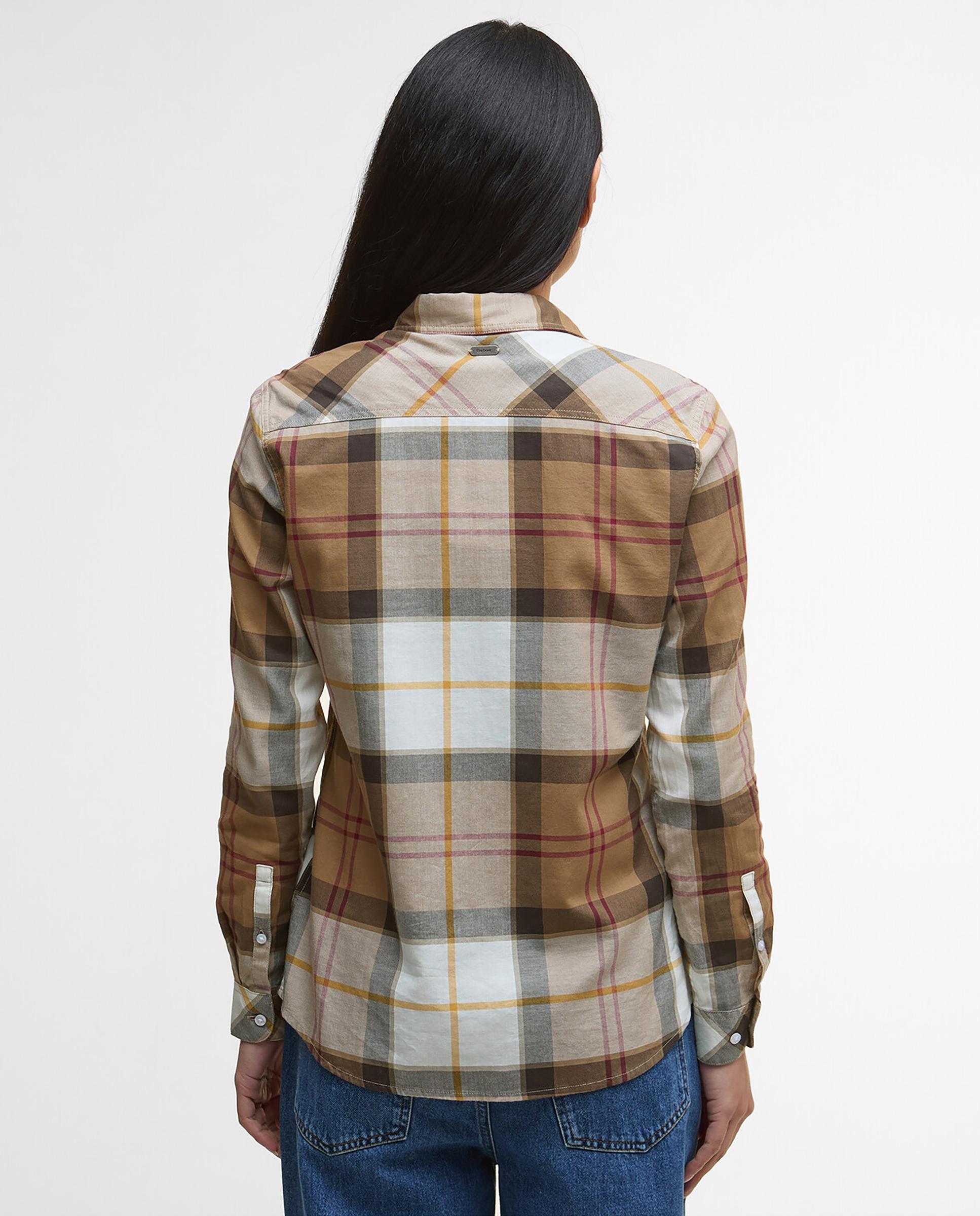 Camisa de mujer casual con estampado de cuadros - Barbour - Camel Camel-2