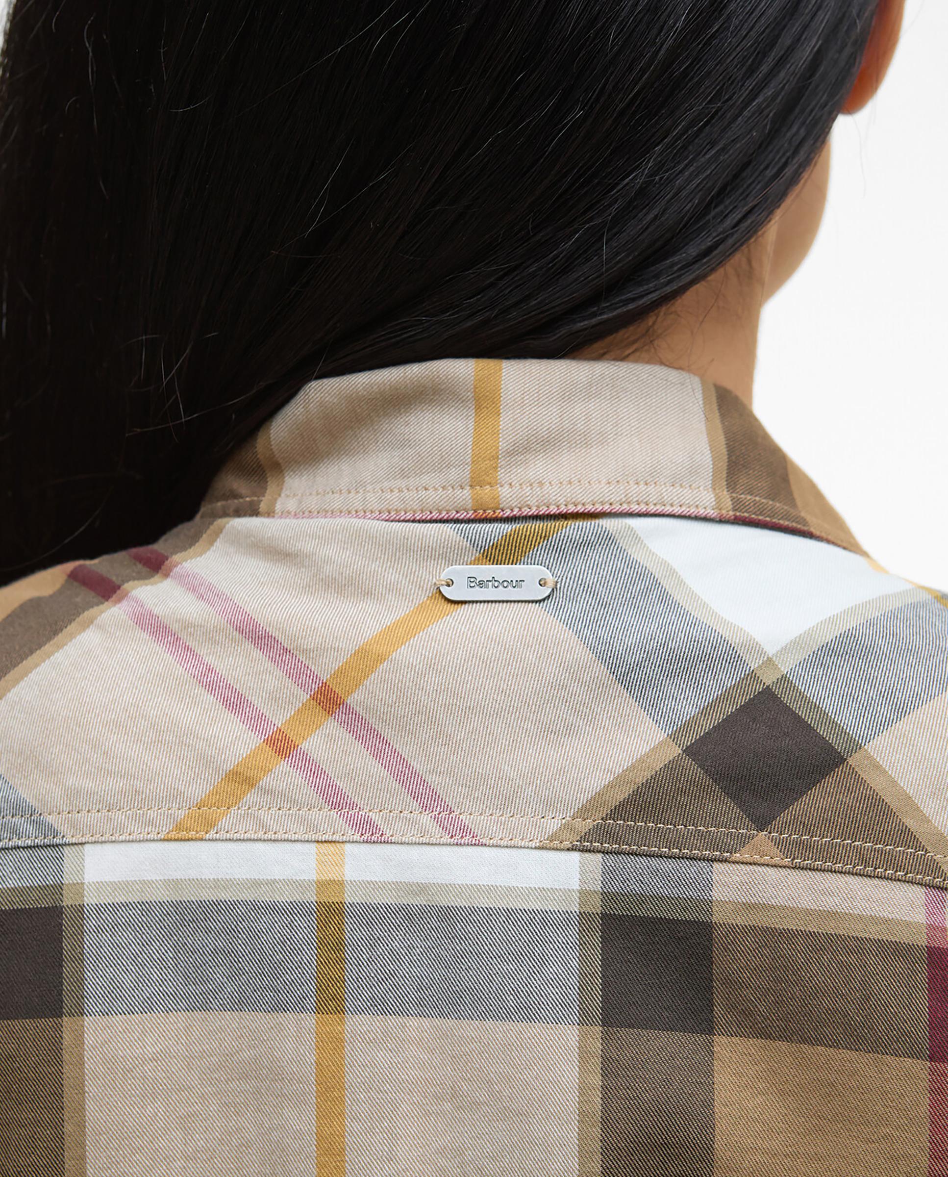 Camisa de mujer casual con estampado de cuadros - Barbour - Camel Camel-5