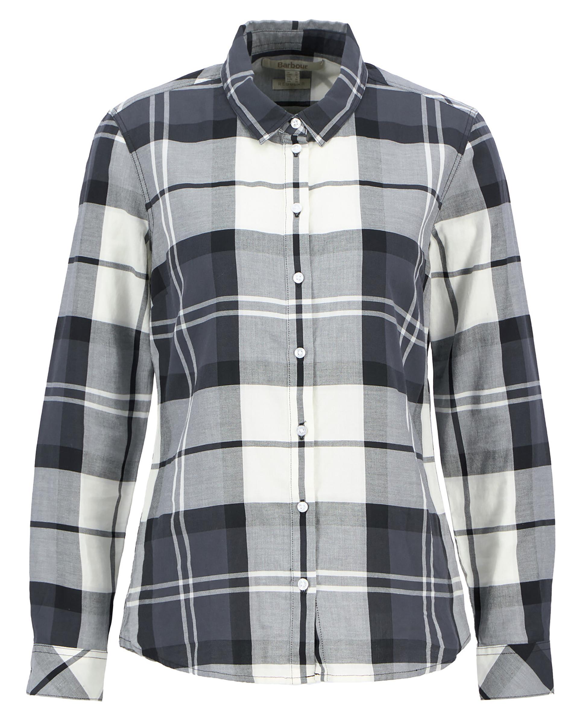 Camisa de mujer casual con estampado de cuadros - Barbour - Azul Azul-7