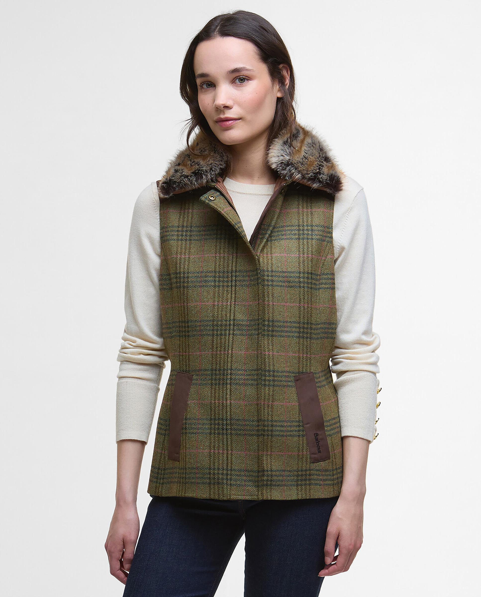 Chaleco de mujer con cuello con acabado efecto pelo y bolsillos laterales con refuerzo - Barbour - Multicolor Multicolor-1